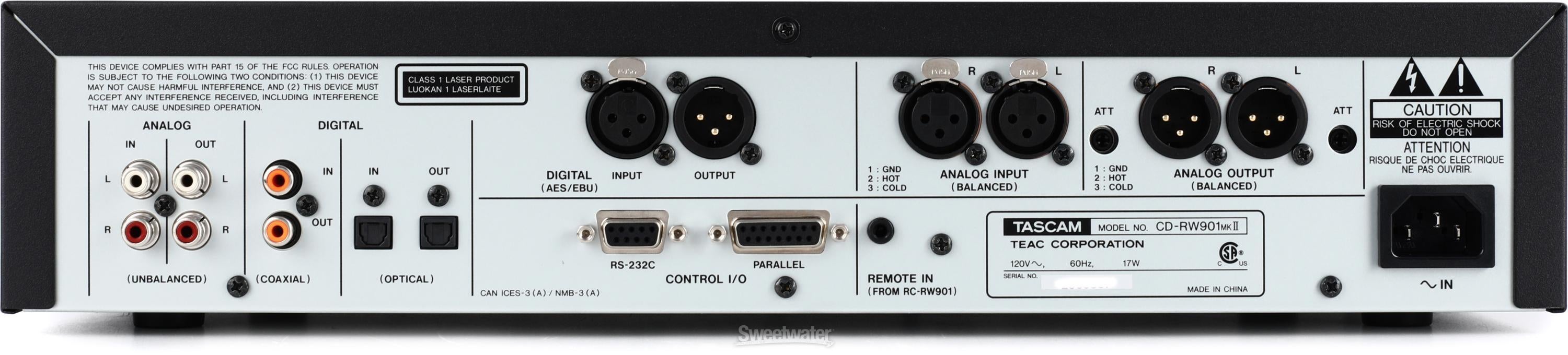 TASCAM CD-RW901MKII CD Recorder/Player | Sweetwater