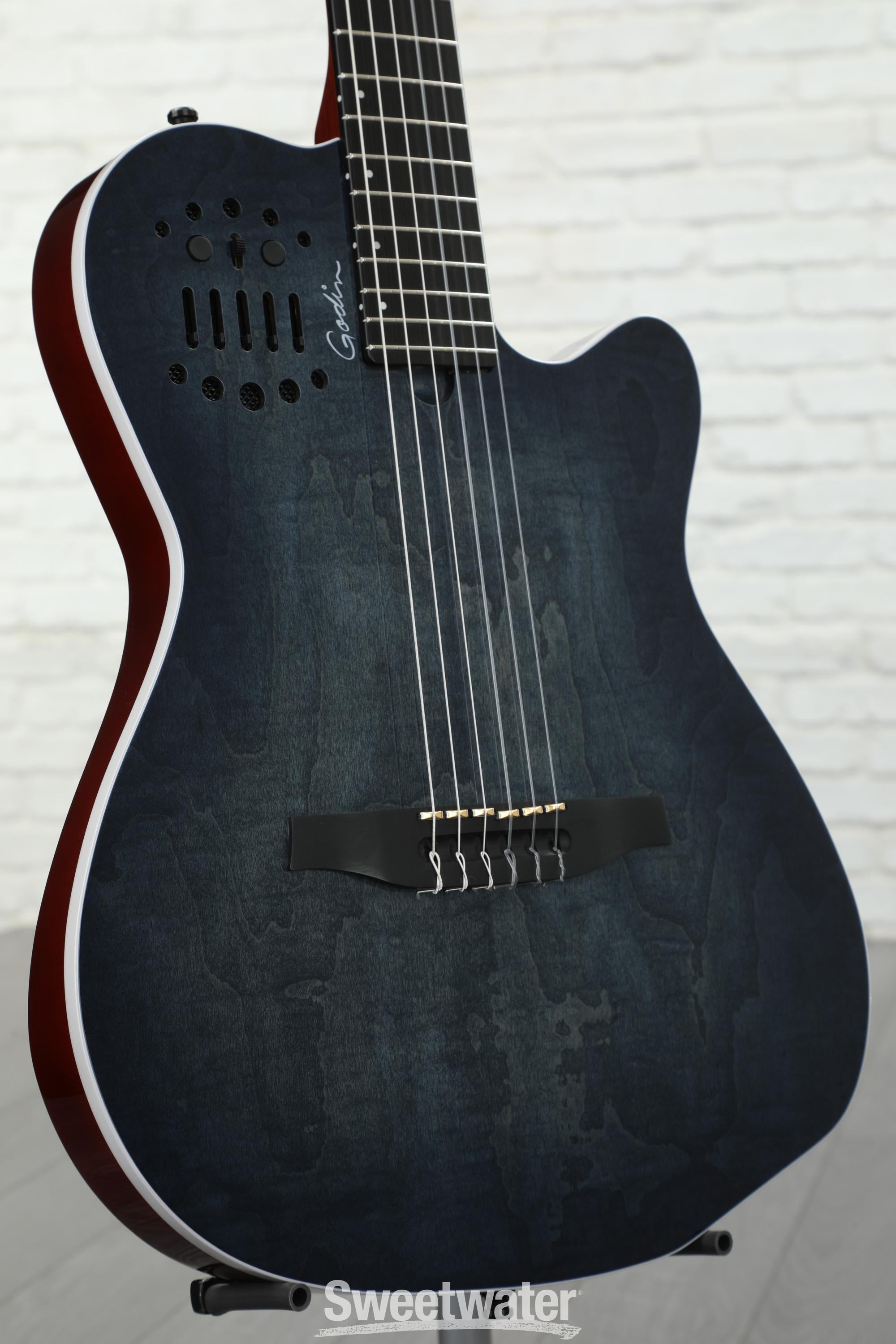 Godin ACS Nylon- String Electric Guitar - Denim Blue Flame 