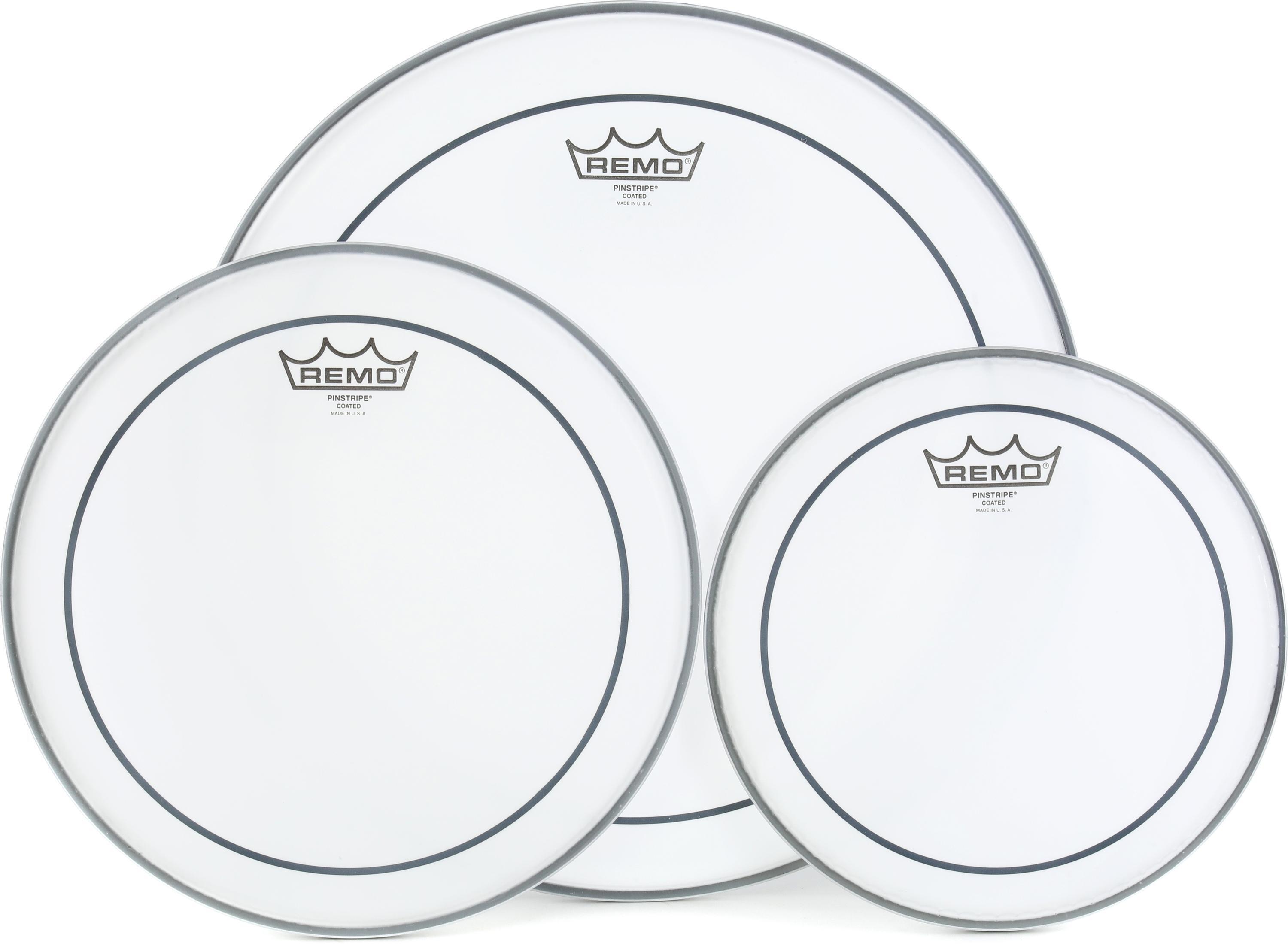 Photo of Remo Pinstripe Coated 3-piece Tom Pack - 10/12/16 inch