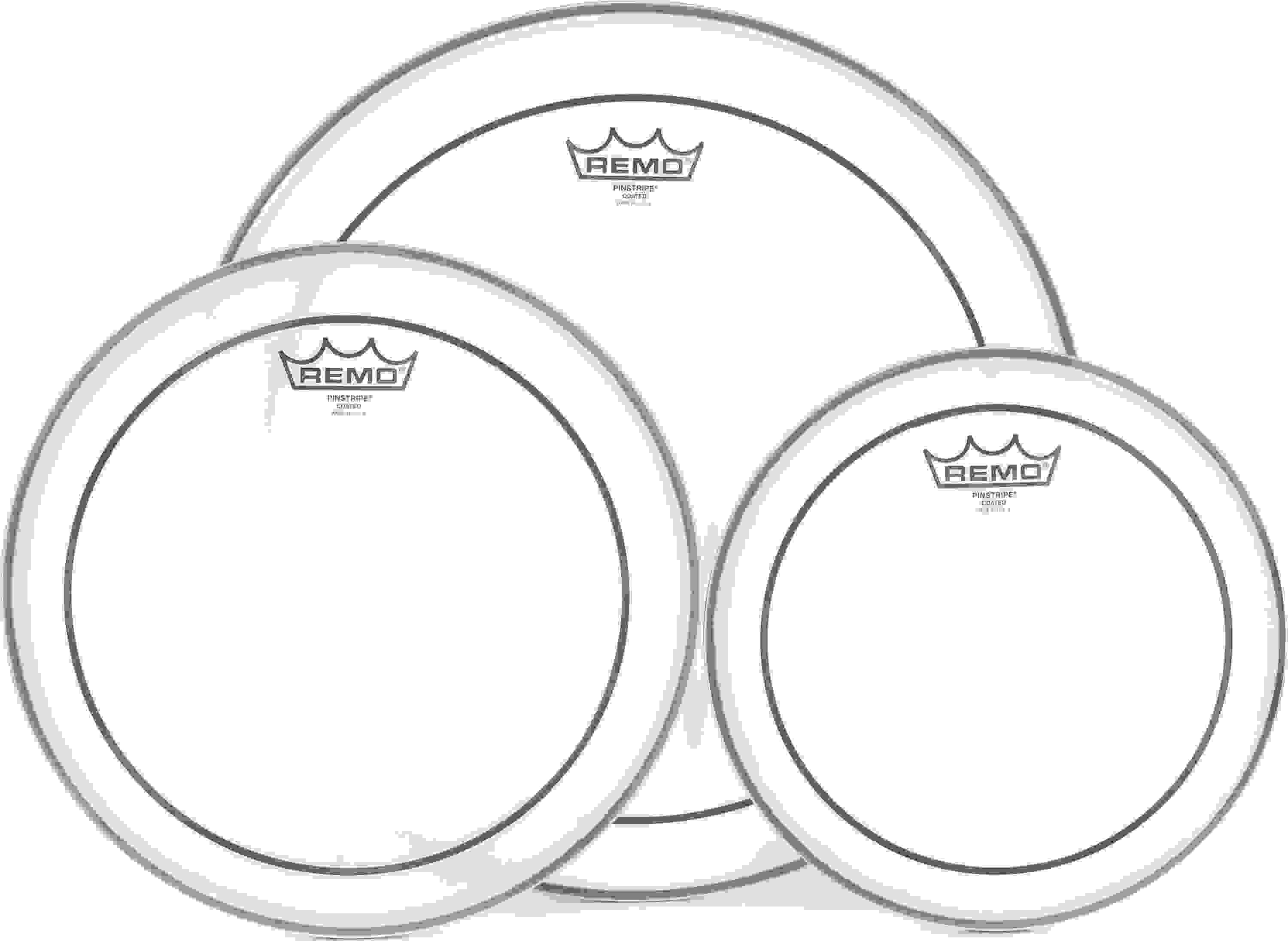 Remo Pinstripe Coated 3-piece Tom Pack - 10/12/16 inch