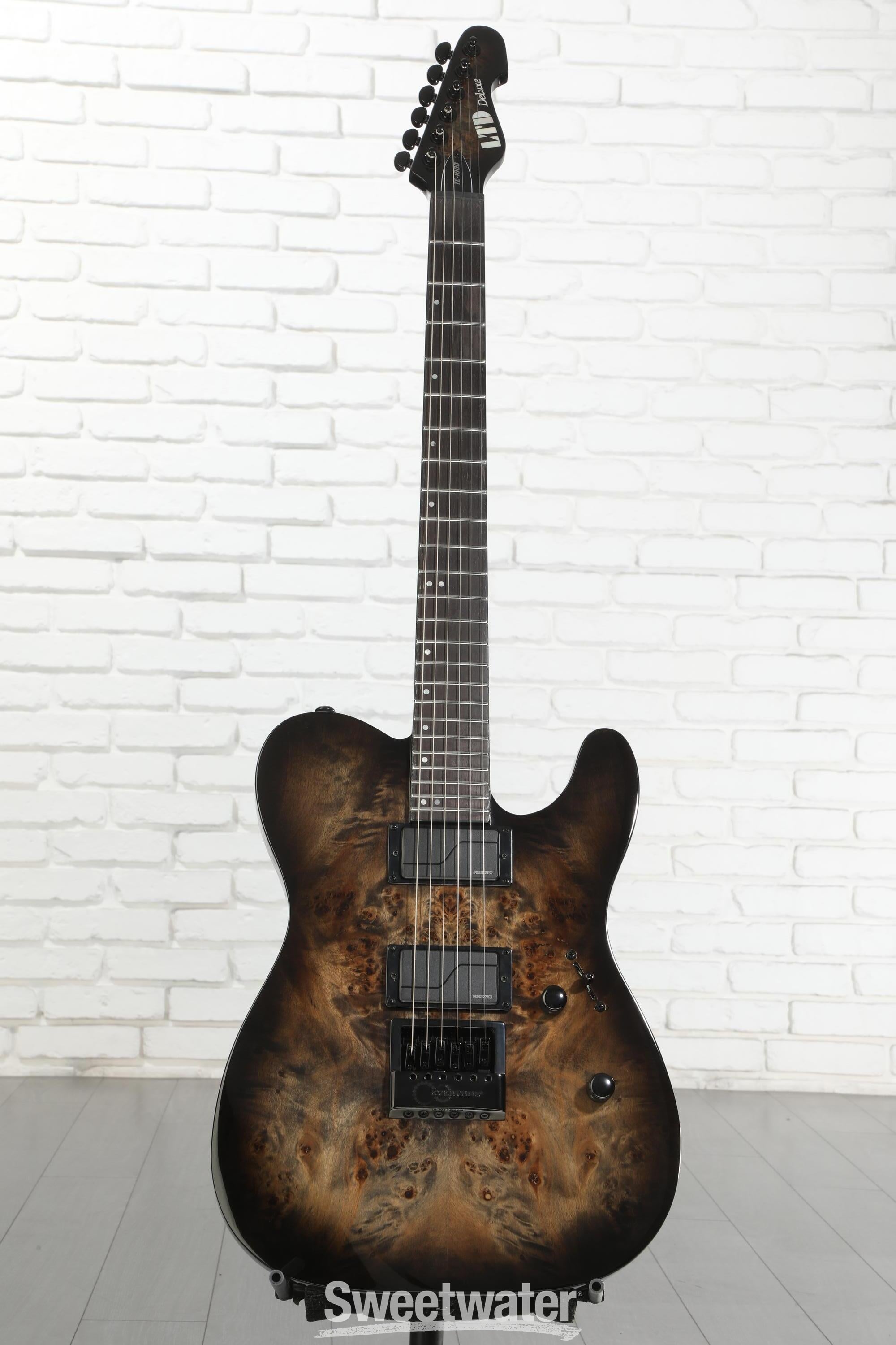 ESP LTD TE-1000 EverTune Electric Guitar - Burled Poplar Charcoal