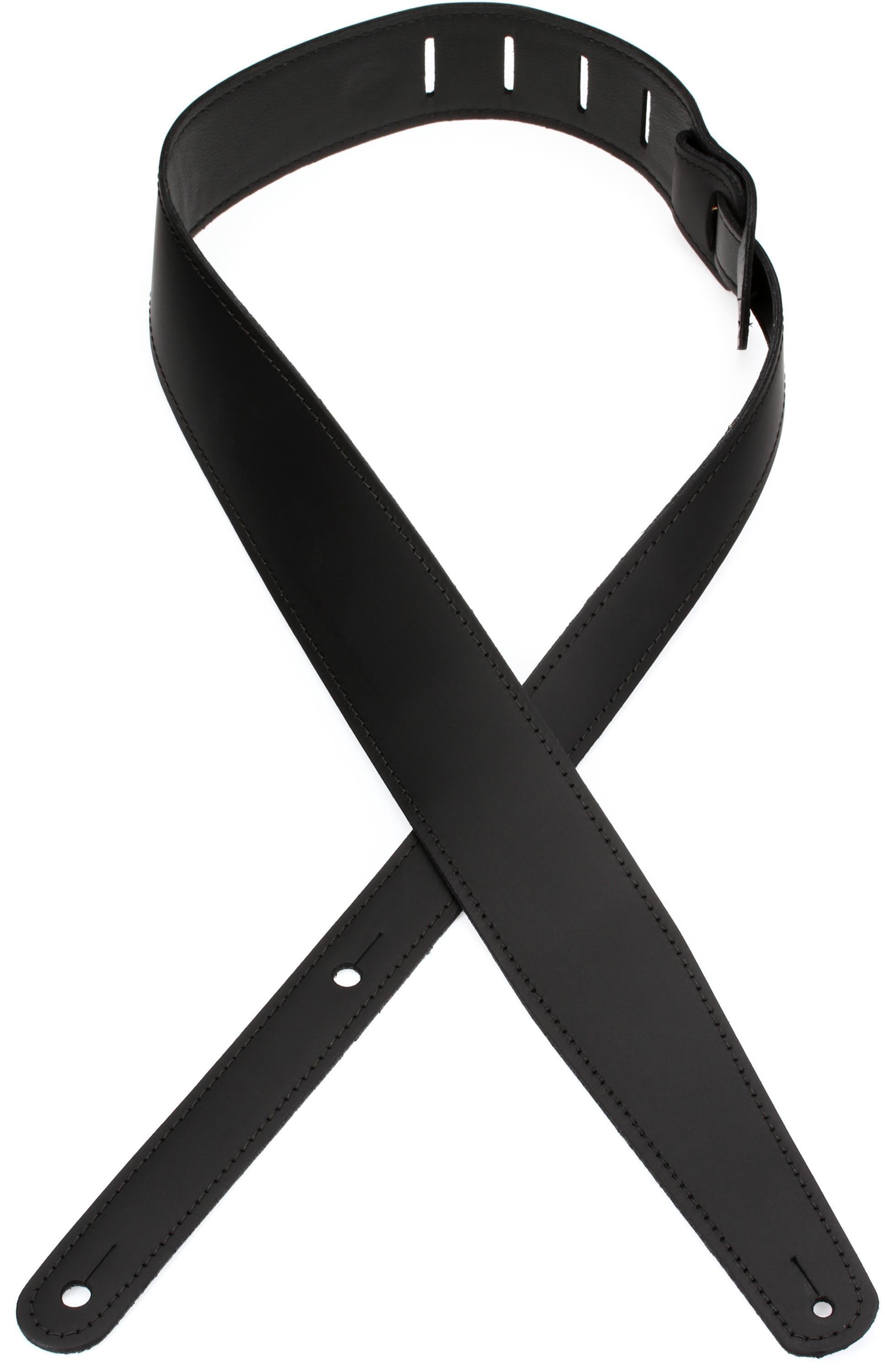 LM Products The Double Standard Leather Guitar Strap - Black