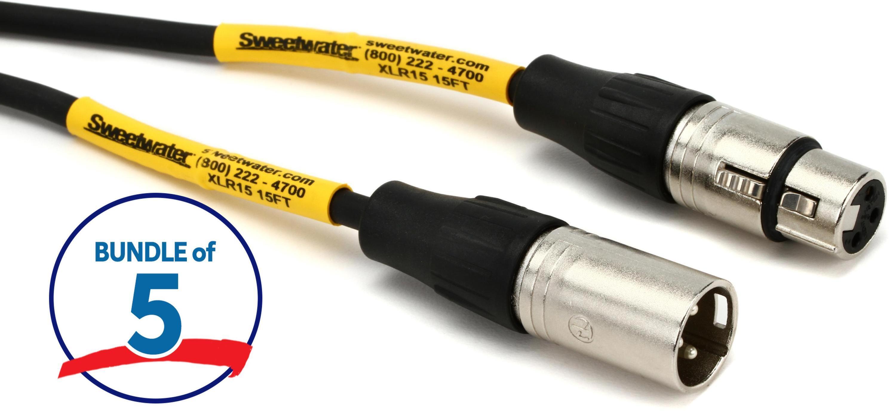 Myers Pickups 15ft Ultra Light XLR Cable - Mogami Right Angle To XLR For Pro Audio