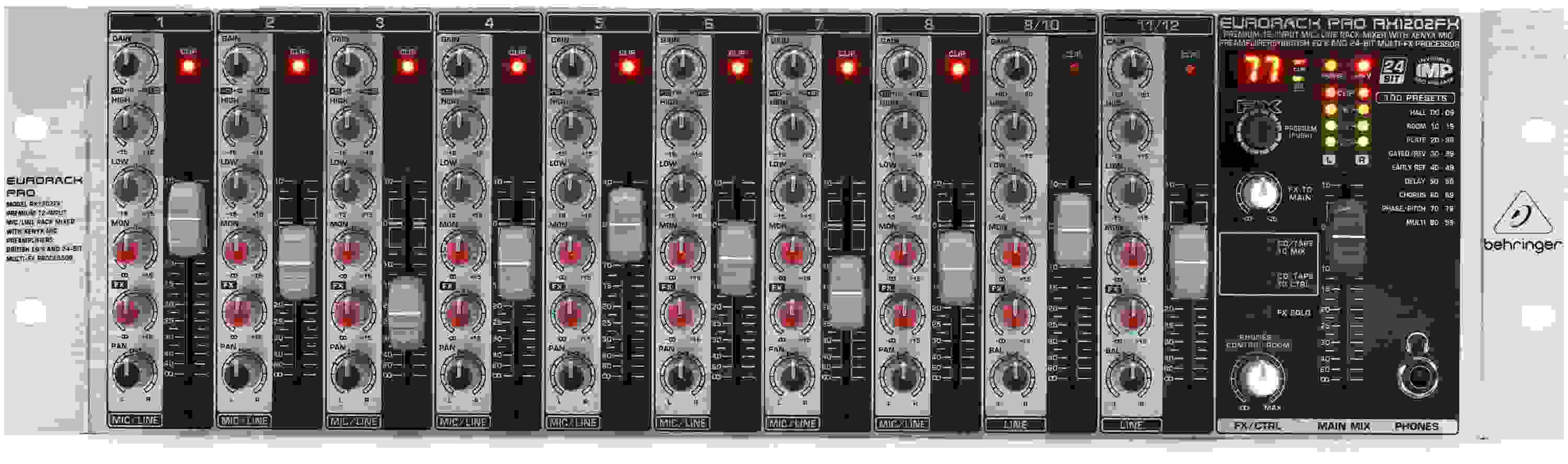Behringer Eurorack Pro RX1202FX Rackmount Mixer with Effects Sweetwater