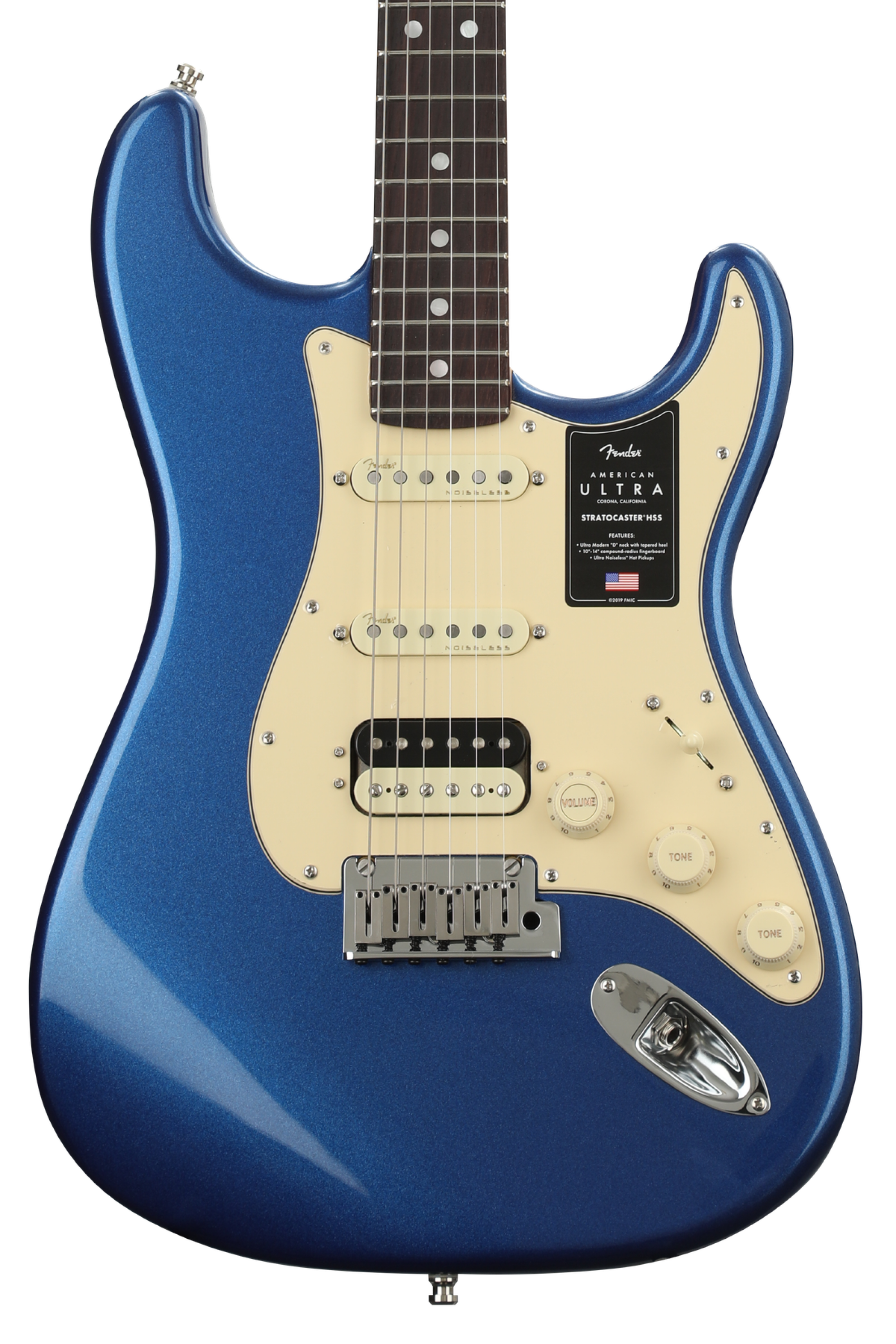 Fender American Ultra Stratocaster HSS Cobra Blue with Rosewood Fingerboard Sweetwater