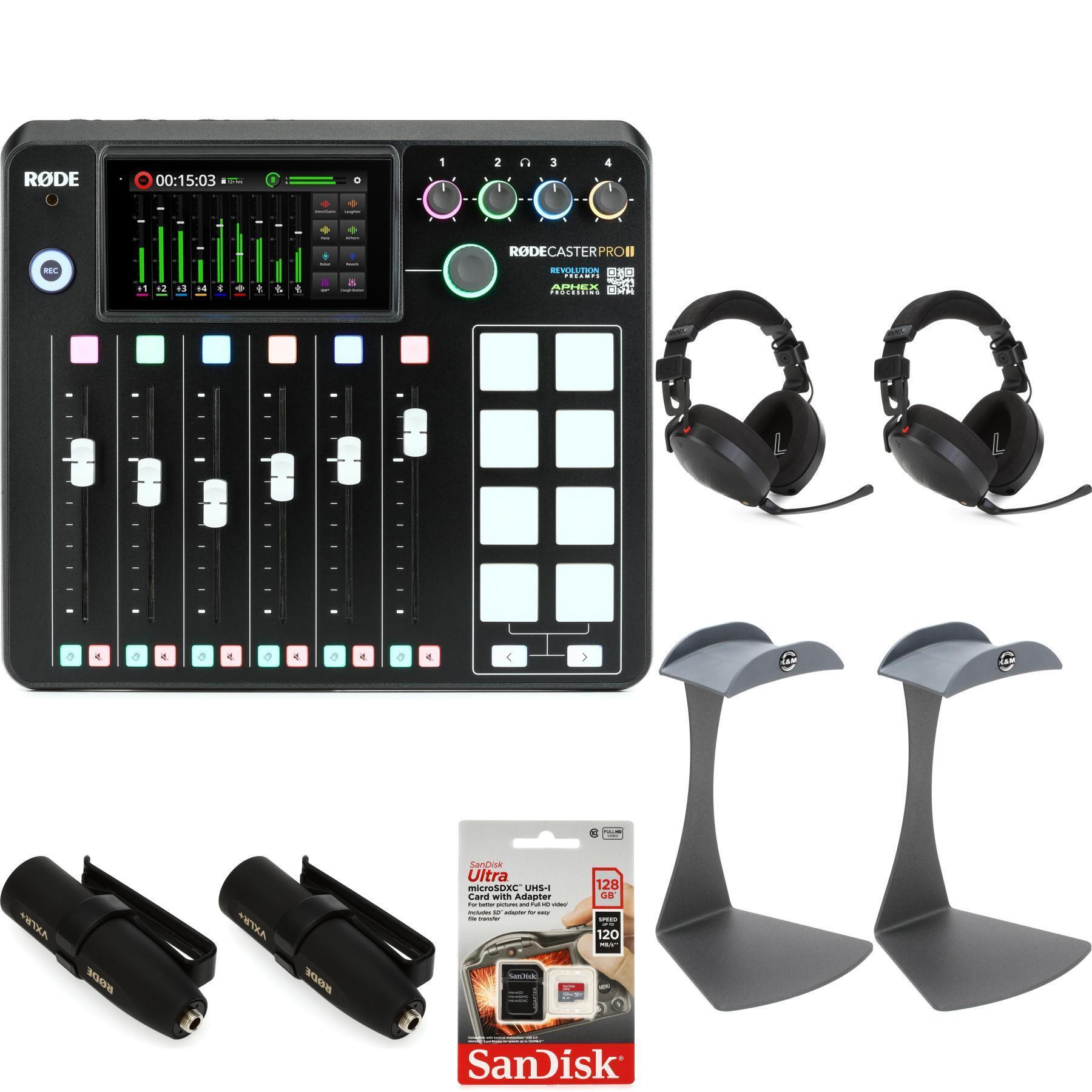 Rode Rodecaster Pro II Podcast Production Console and Headset Mic