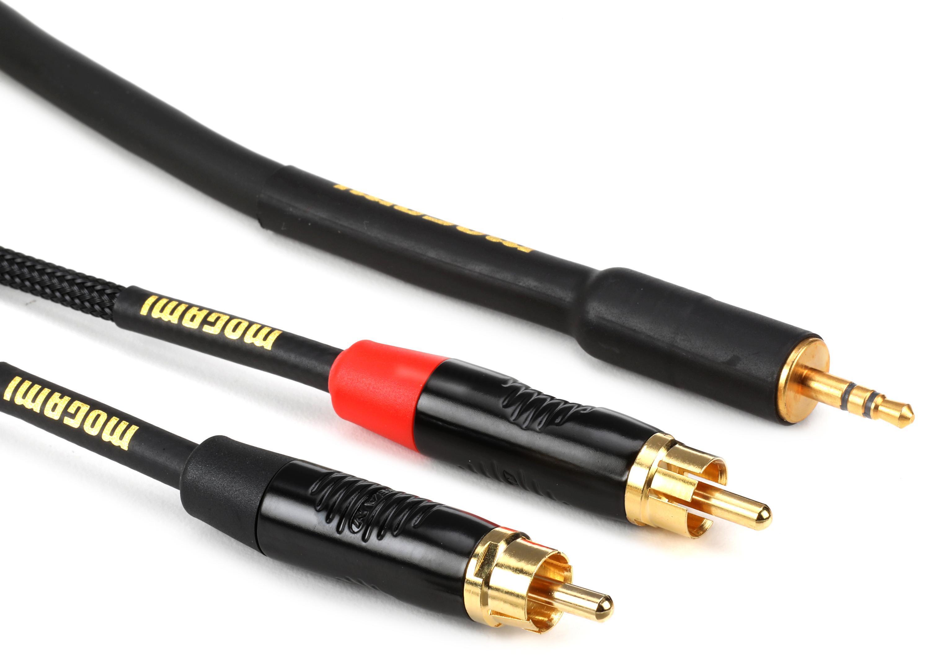 Photo of Mogami Gold 3.5 2 RCA 03 Accessory Cable - 3.5mm TRS Male to Dual RCA Male Left/Right - 3 foot