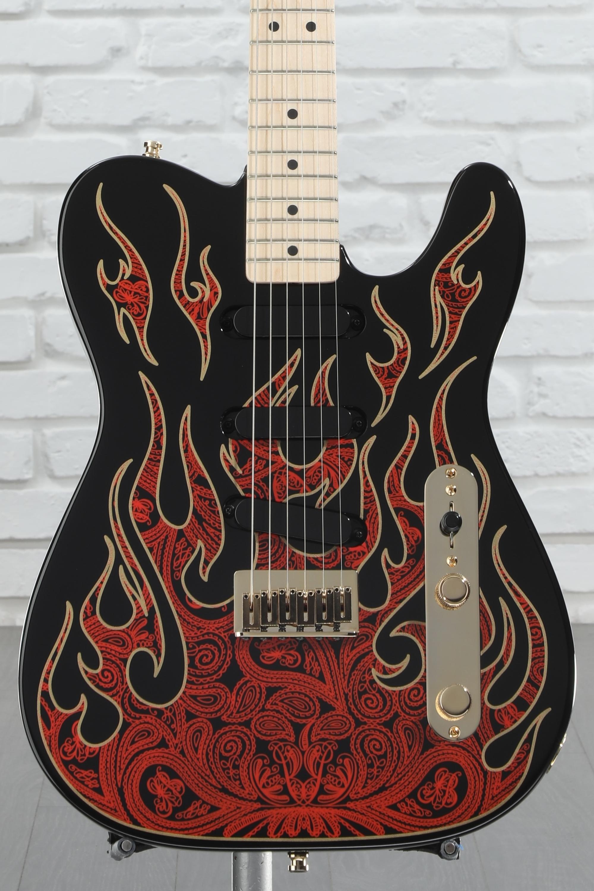 Fender James Burton Telecaster - Red Paisley Flames | Sweetwater Fender James Burton Telecaster - Red Paisley Flames | Sweetwater