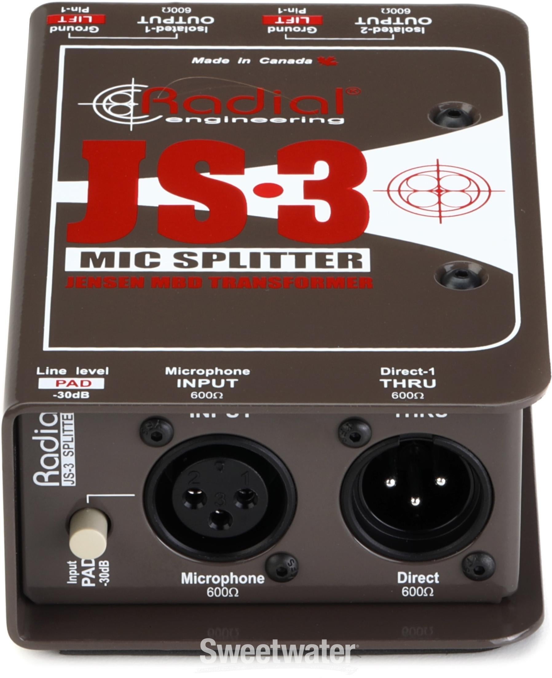 DTM・DAW Radial JS-3 Mic Splitter Radial JS3 Passive Microphone Splitter | Sweetwater