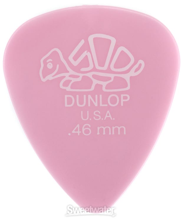 Dunlop 41P046 Delrin 500 Guitar Picks - 0.46mm Light Pink (12-pack)