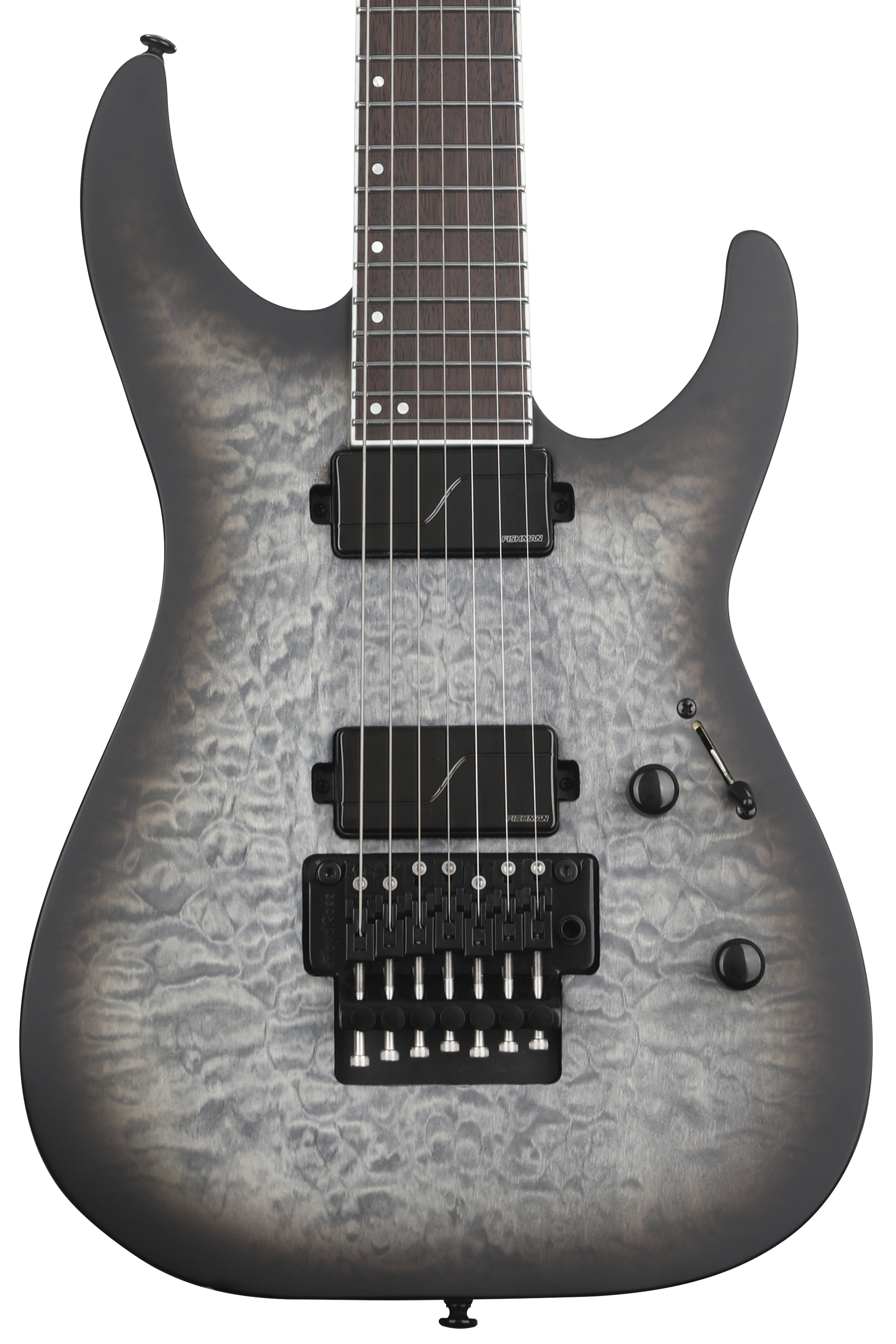 ESP LTD M-1007B 7-string Baritone Electric Guitar - Charcoal Burst Satin
