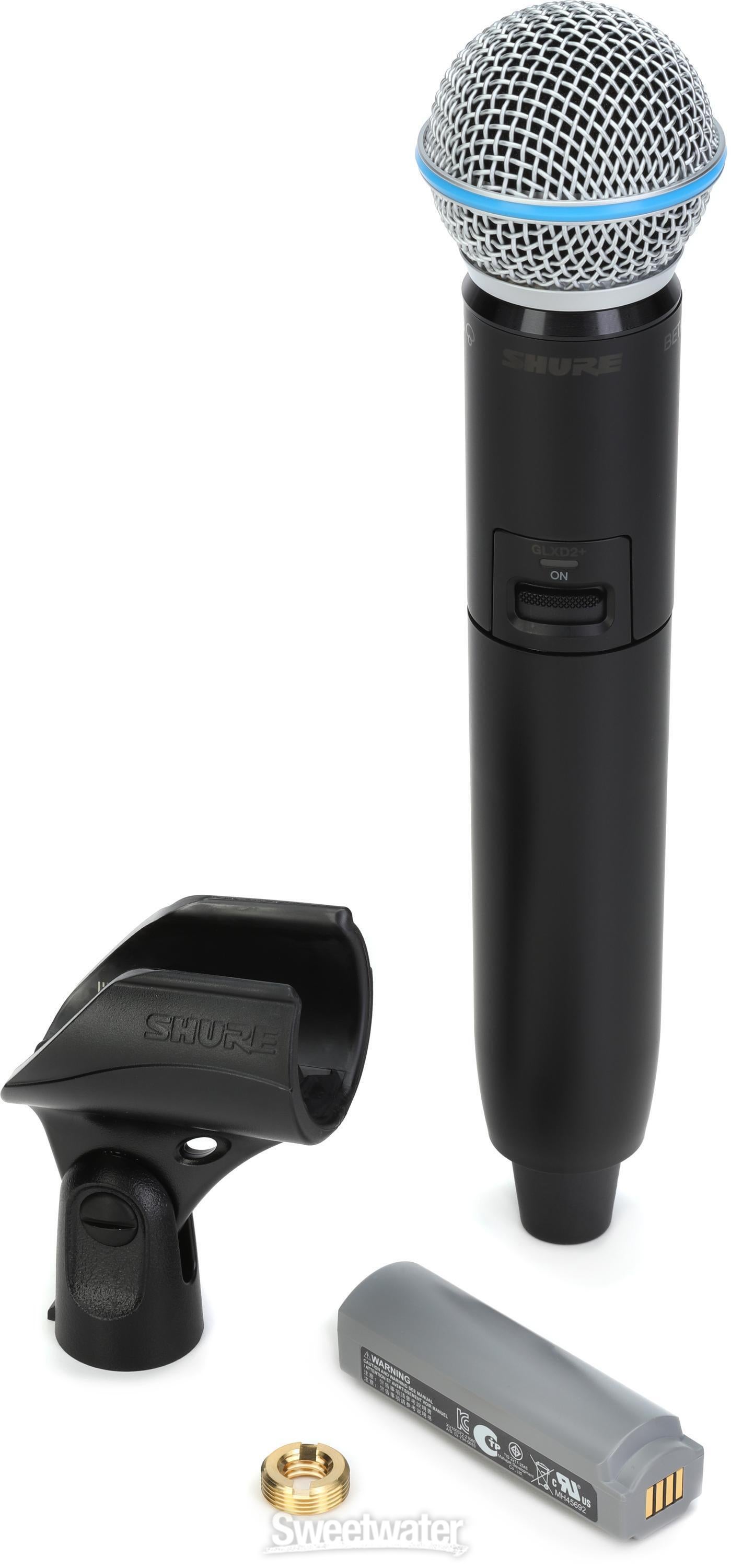 Shure GLXD2+/B58 Digital Wireless Handheld Transmitter with Beta 58A  Capsule | Sweetwater