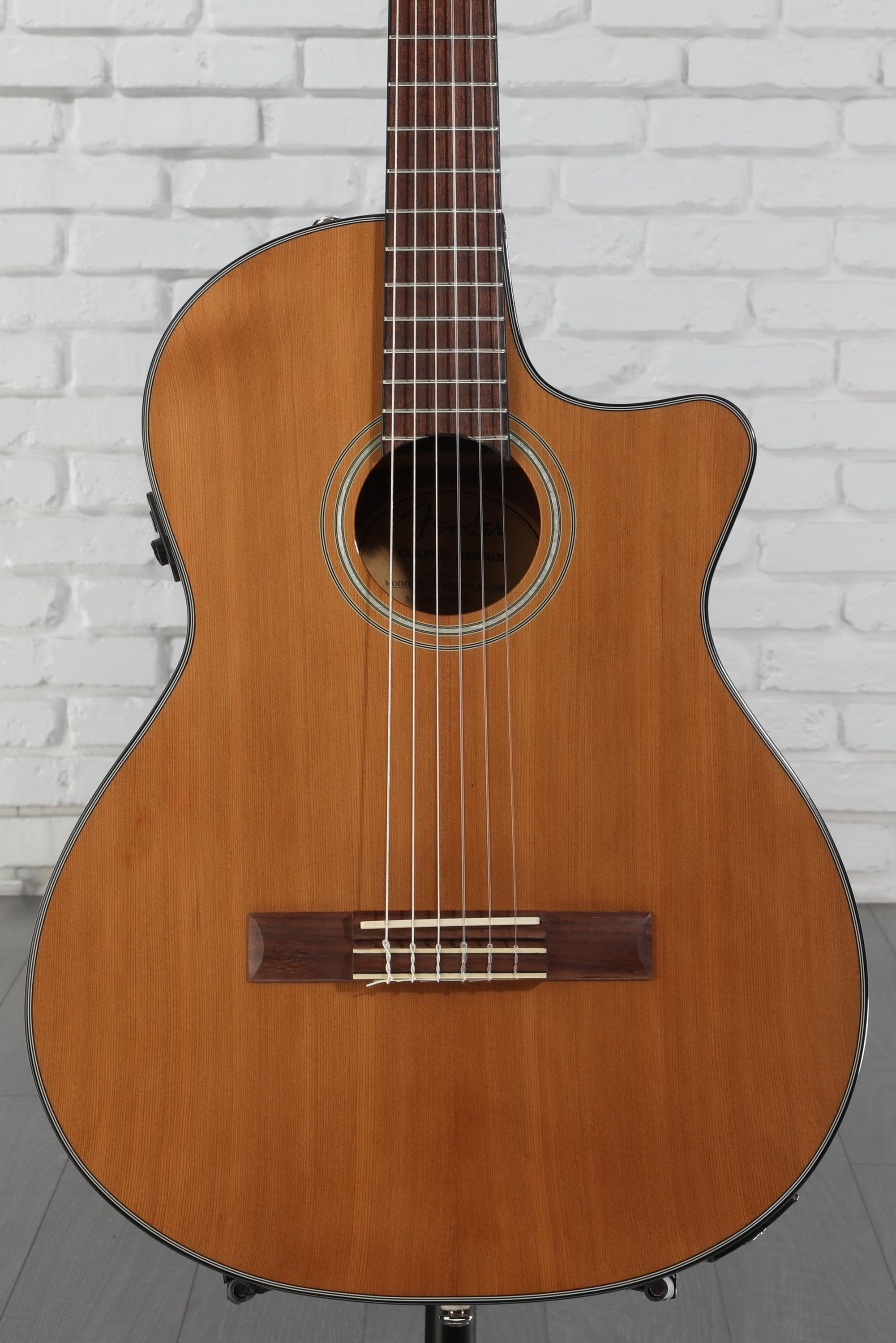 Fender CN-140SCE Natural ナイロン　エレガット Amazon.com: Fender CN-140SCE Thinline Concert Nylon String
