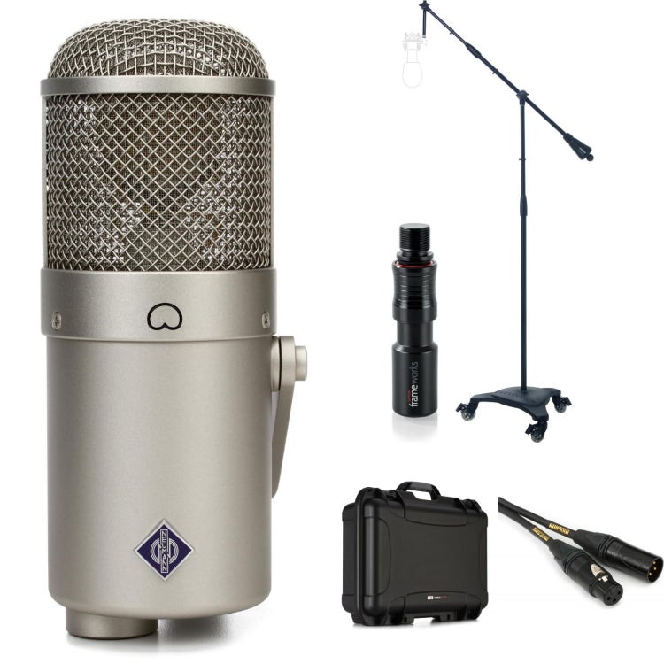Neumann U 47 FET Large-diaphragm Condenser Microphone Bundle with Case,  Stand, and Cable