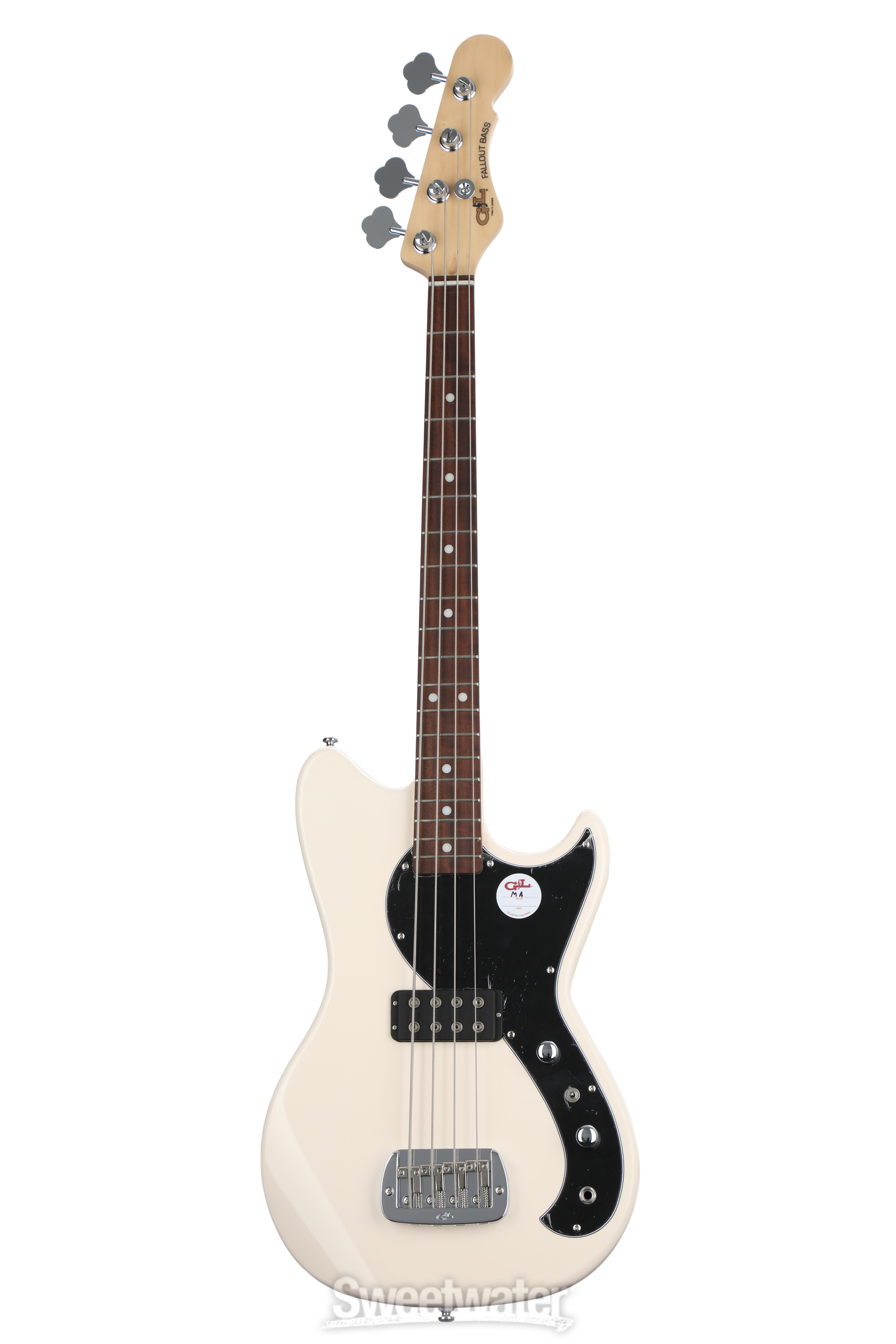 G&L Tribute Fallout Short Scale Bass Guitar - Olympic White G&L Tribute Fallout Short Scale Bass Guitar - Olympic White