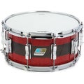 Photo of Ludwig 50th-anniversary Vistalite 6.5 x 14-inch Snare Drum - Pattern "A" (Red Sparkle/Smoke/Red Sparkle)