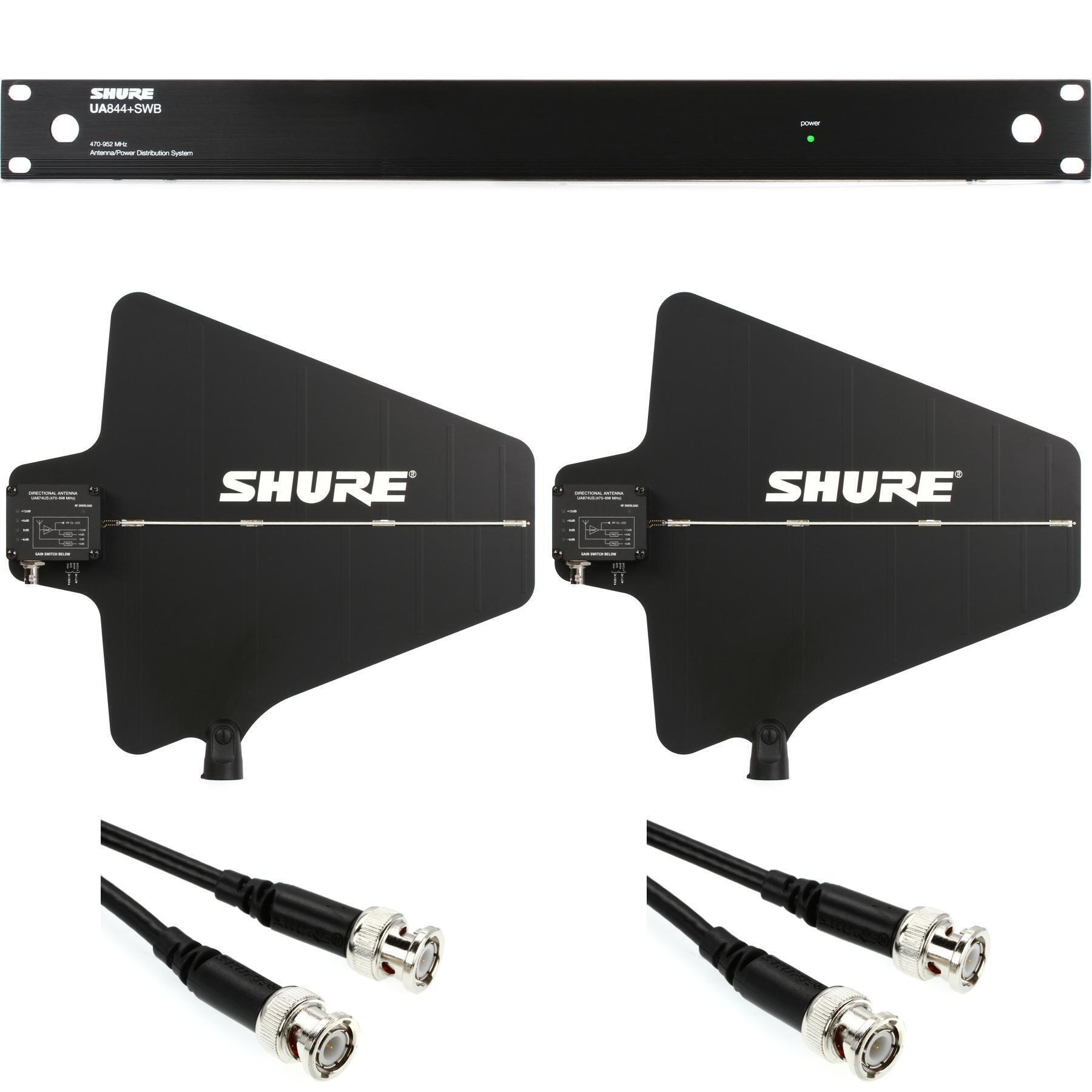 Shure UA844+SWB - 5 Way Active Antenna Splitter/Power Distribution System  with Antenna - 470-698 MHz