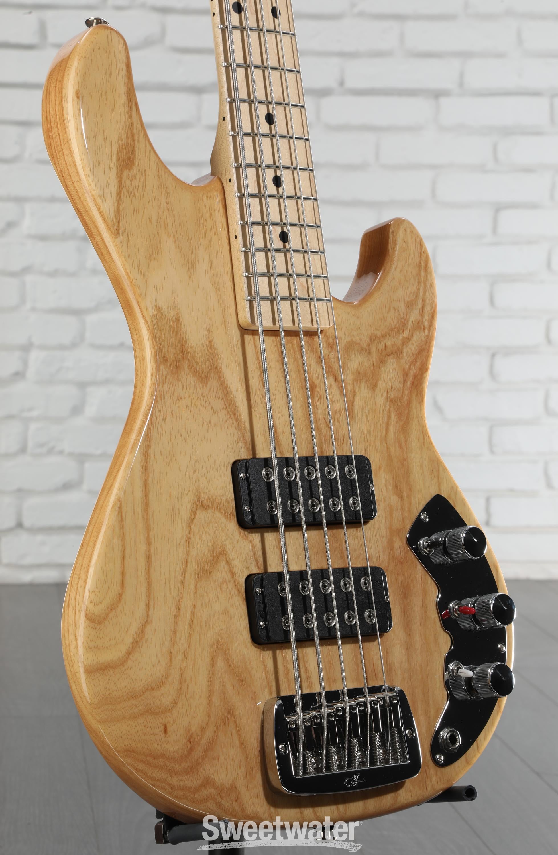 G&L CLF Research L-2500 Bass Guitar - Natural Ash | Sweetwater