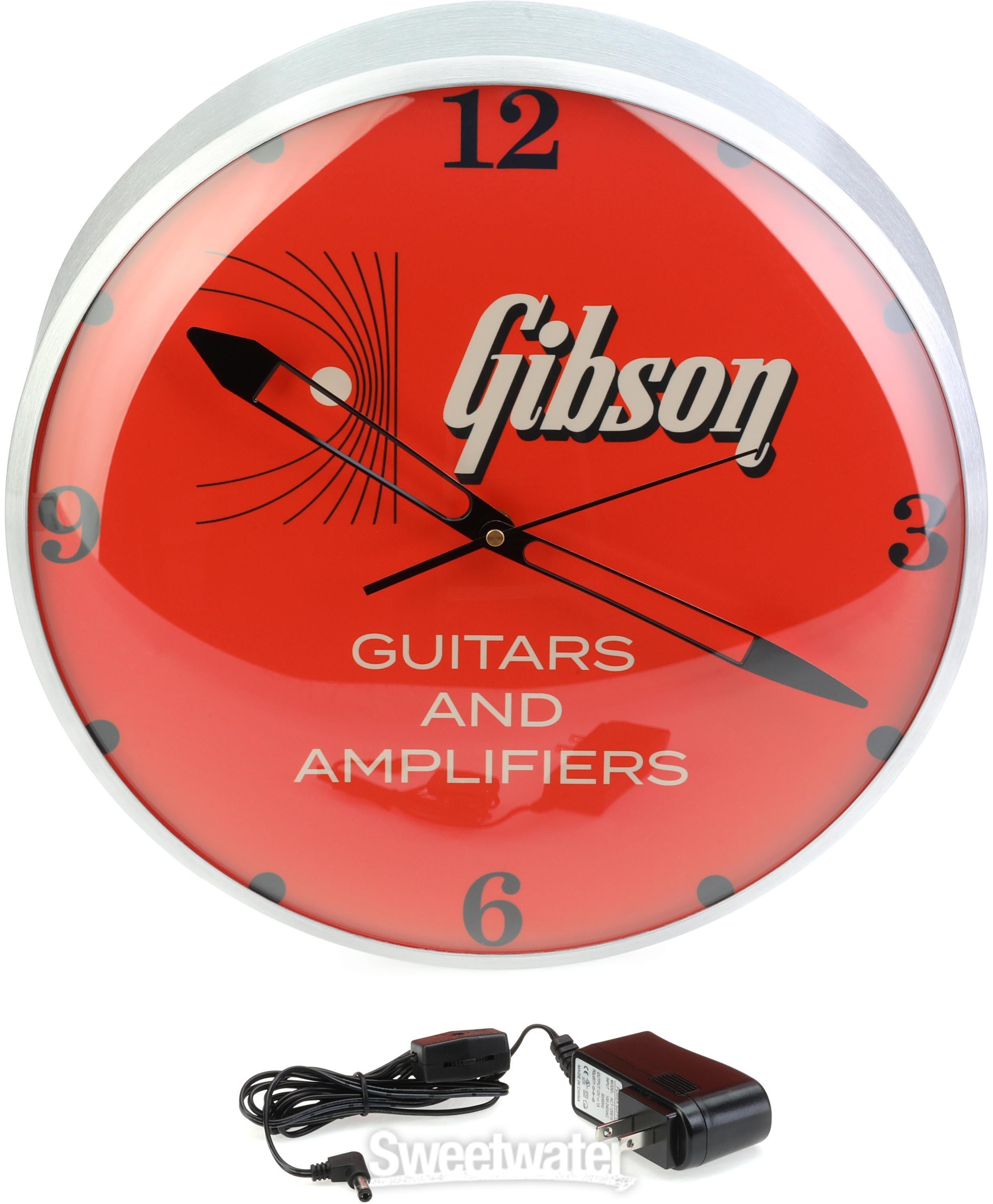 Gibson Accessories Vintage Lighted Wall Clock - Kalamazoo Orange