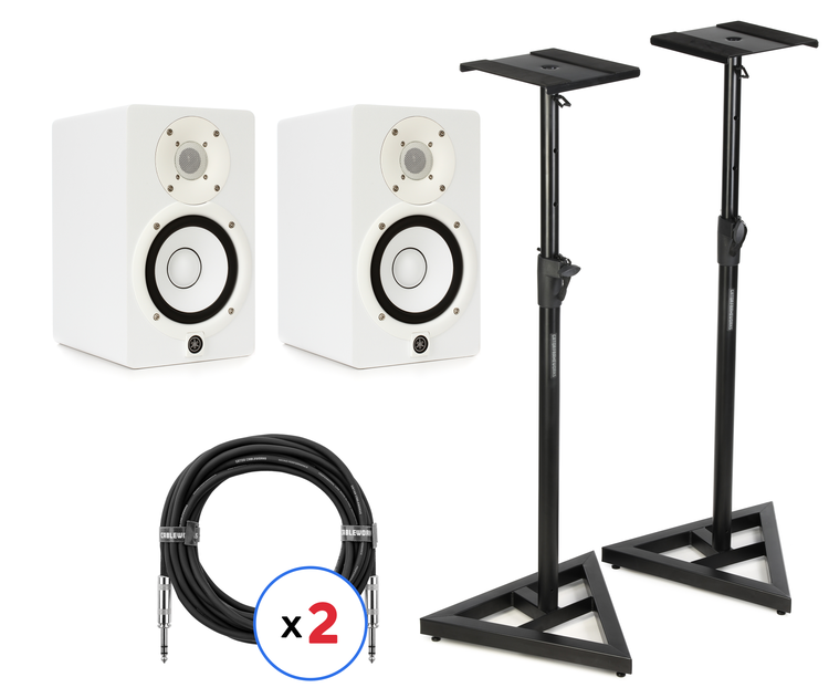 Yamaha HS5 5 inch Powered Studio Monitor Pair with Stands