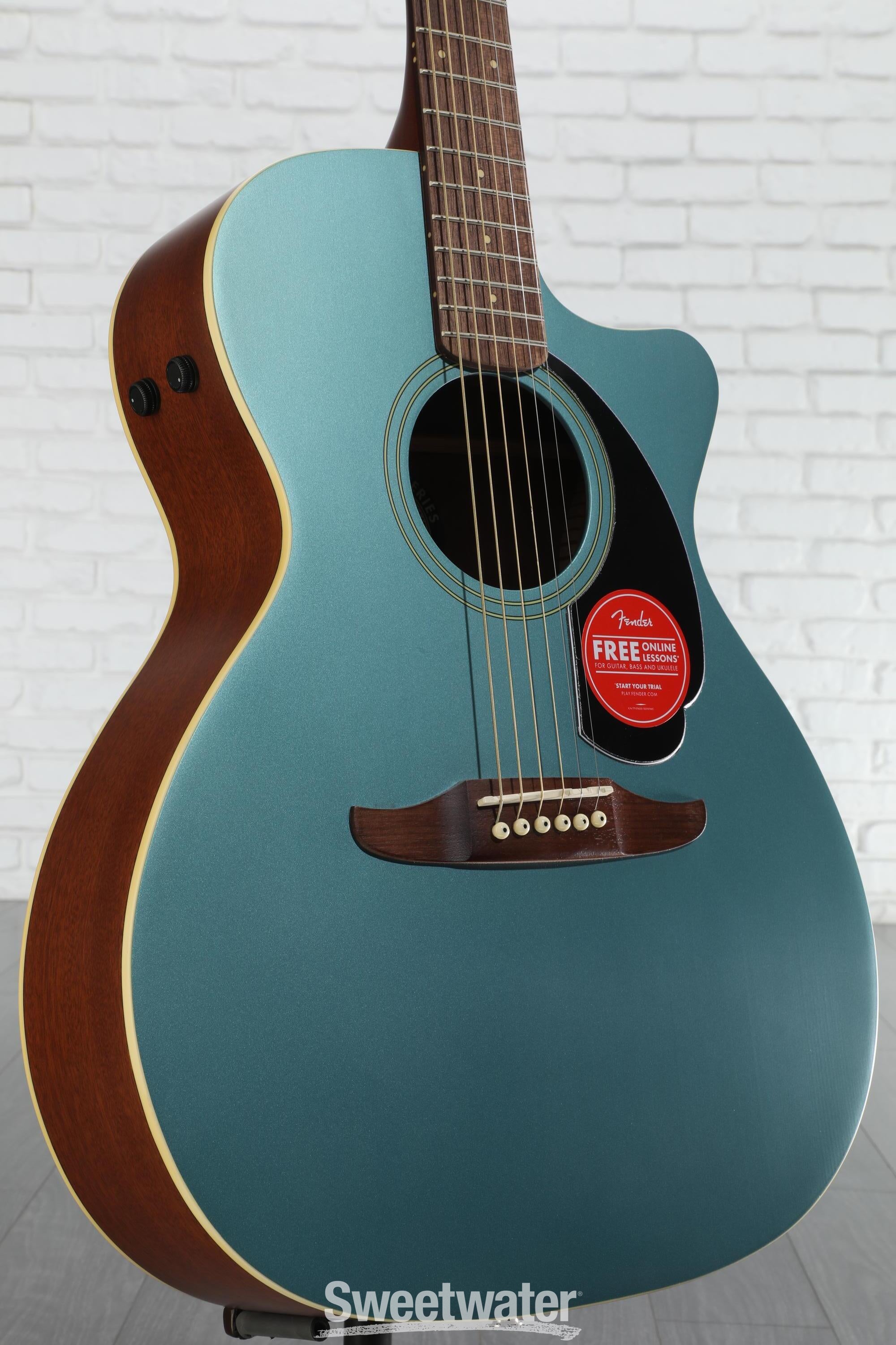 ギター Fender Newporter Player (Tidepool) Fender Newporter Player Acoustic Electric Guitar - Tidepool
