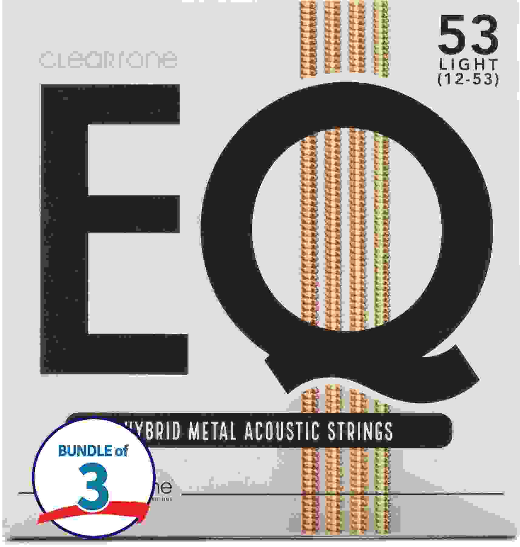 Cleartone 7812 EQ Hybrid Metal Acoustic Guitar Strings - .012-.053 Light (3-pack)