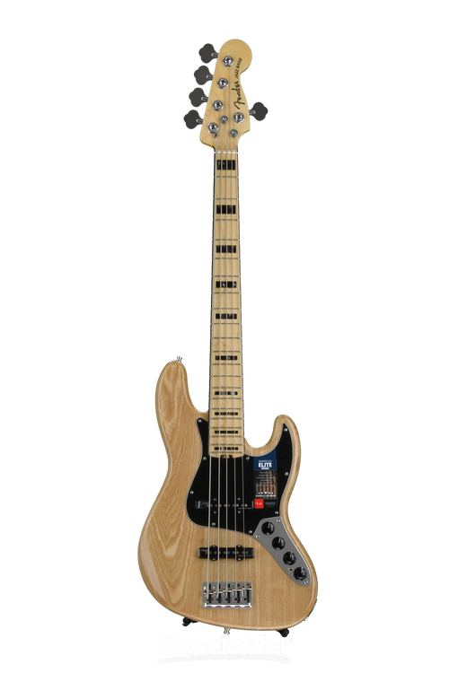 Fender American Elite Jazz Bass V - Natural w/ Maple Fingerboard