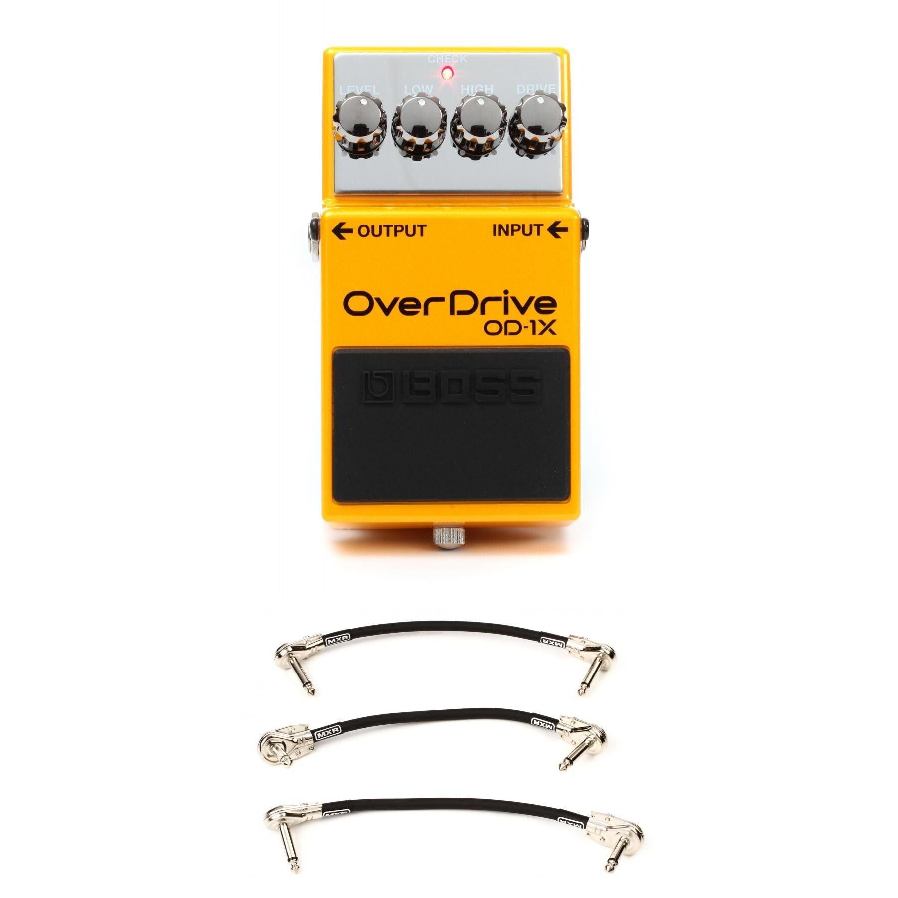 Boss OD-1X Overdrive Pedal with 3 Patch Cables