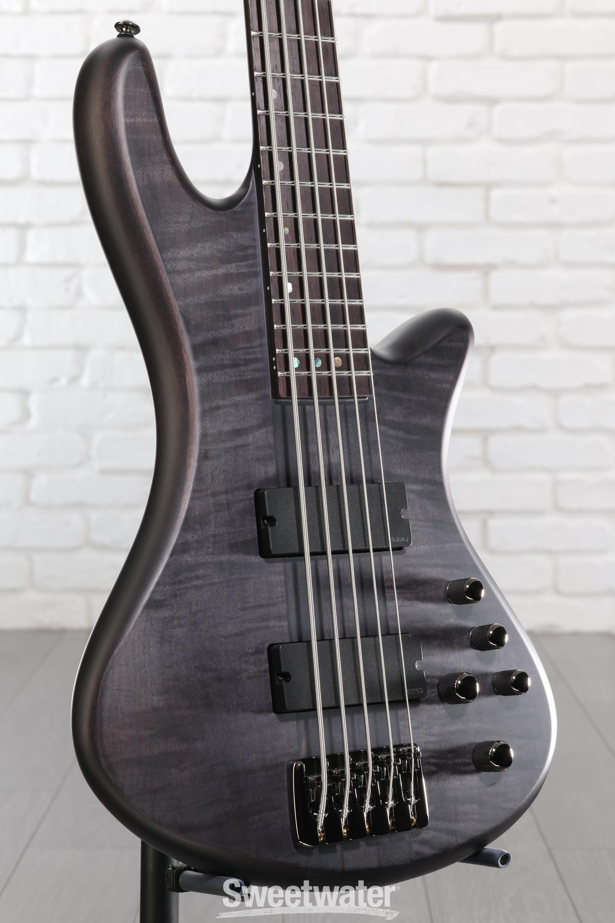 Schecter Stiletto Studio 5 Bass Guitar - See-Thru Black Satin