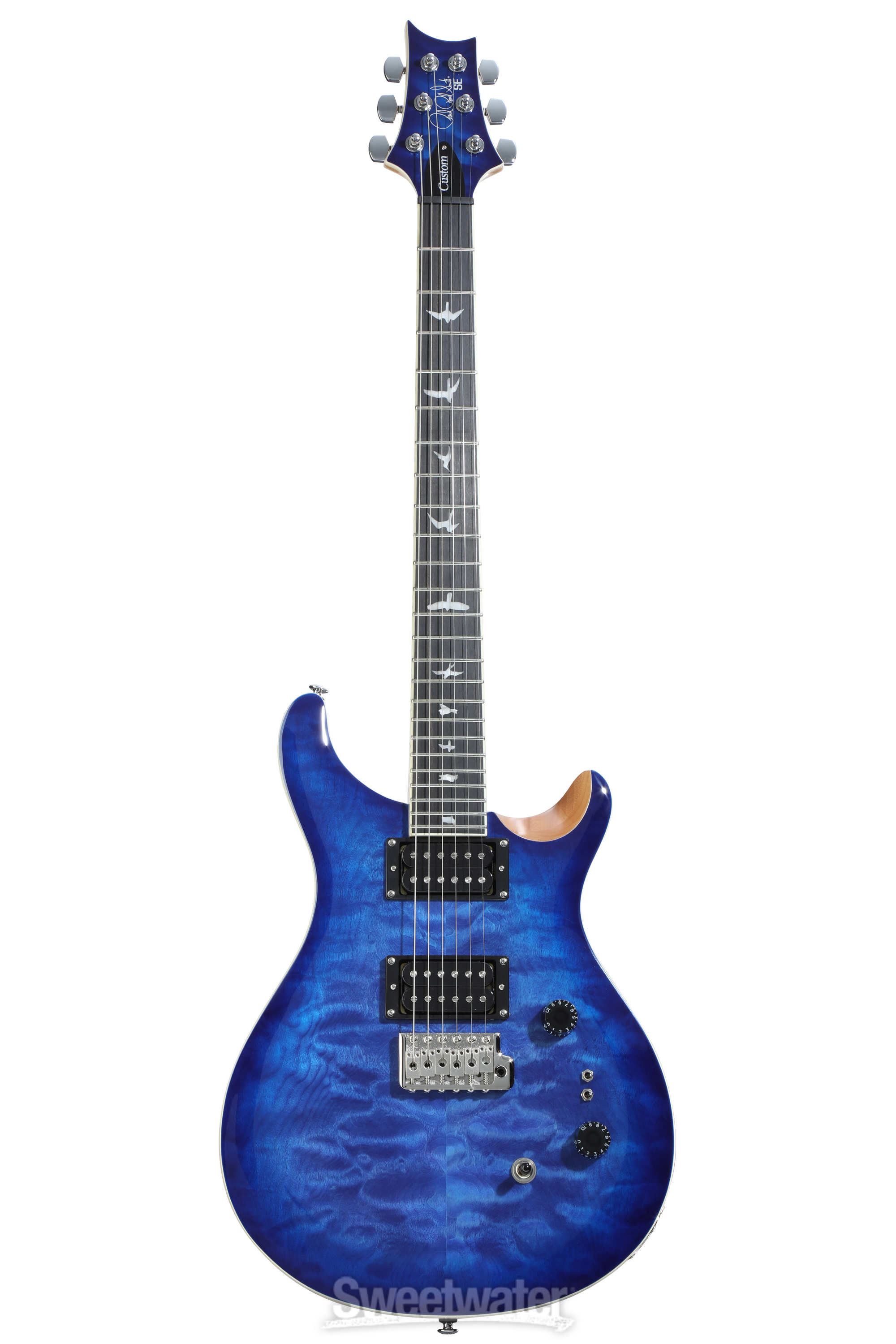 PRS SE Custom 24-08 Quilt Top Electric Guitar - Faded Blue Burst,  Sweetwater Exclusive