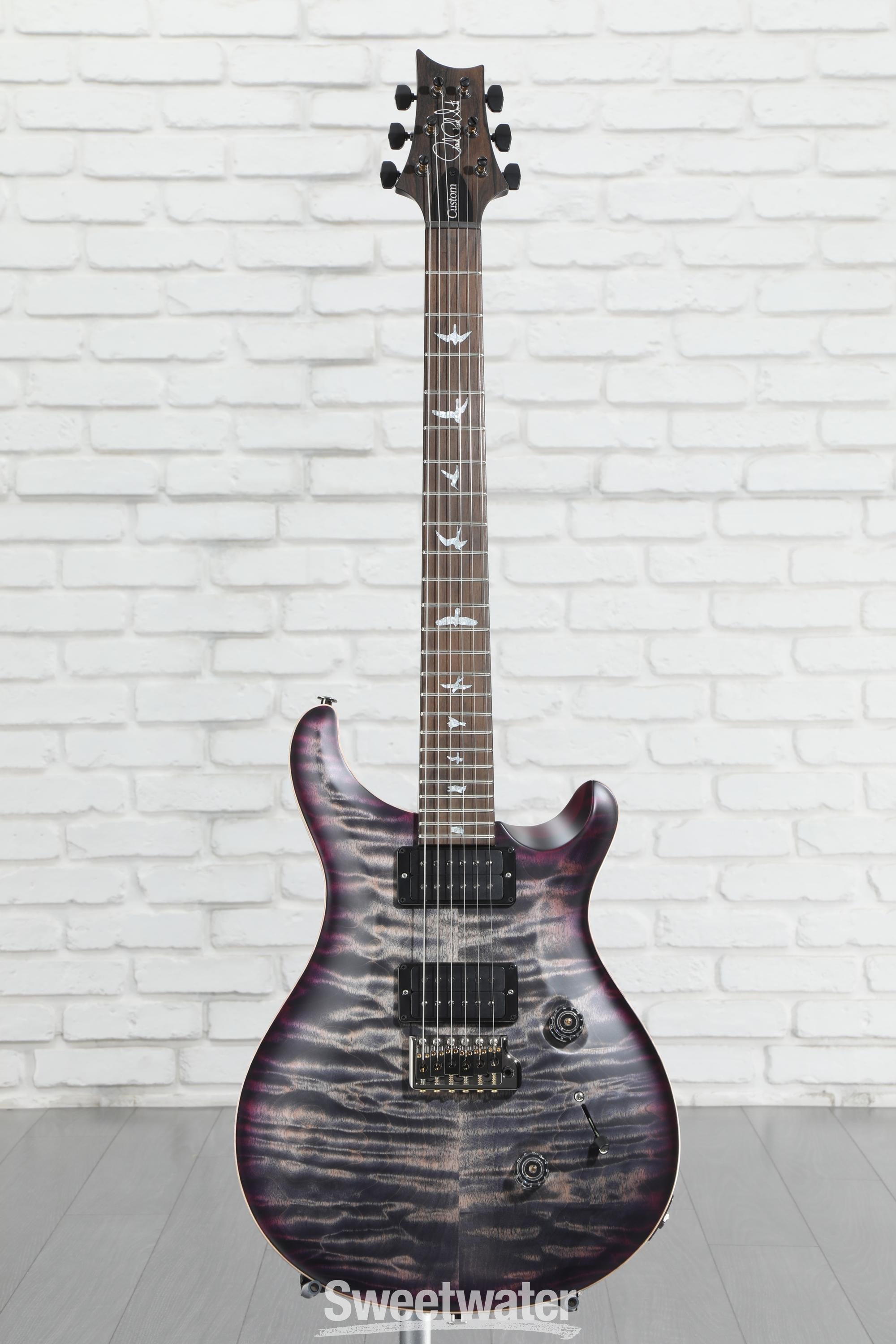 ギター PRS Custom24 KID Ltd Wood Library PRS Wood Library Custom 24 10-Top Electric Guitar - Charcoal