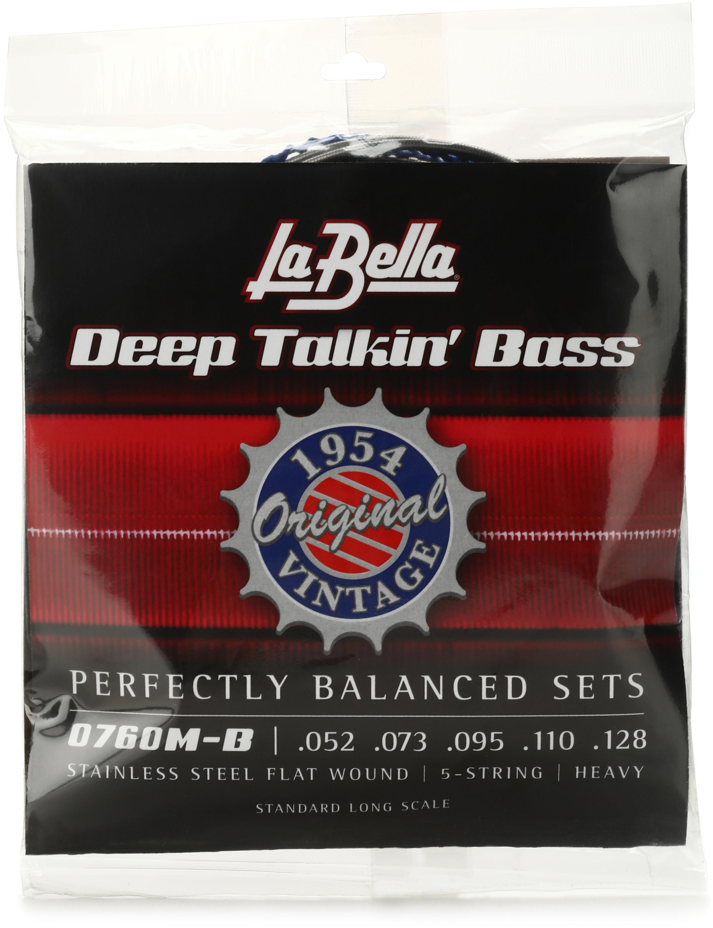 La Bella 760T-S Deep Talkin Brass White Nylon Tape Wound 4- String