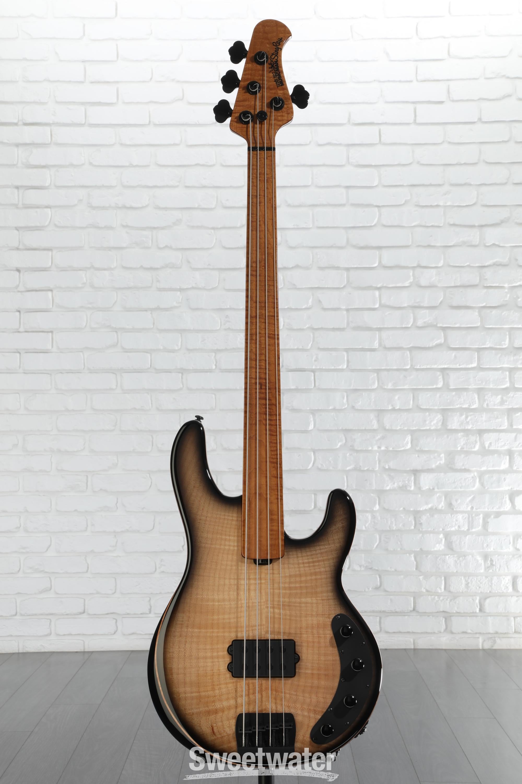 Ernie Ball Music Man BFR StingRay Special 4 H Fretless Bass Guitar - Anthracite, Sweetwater Exclusive