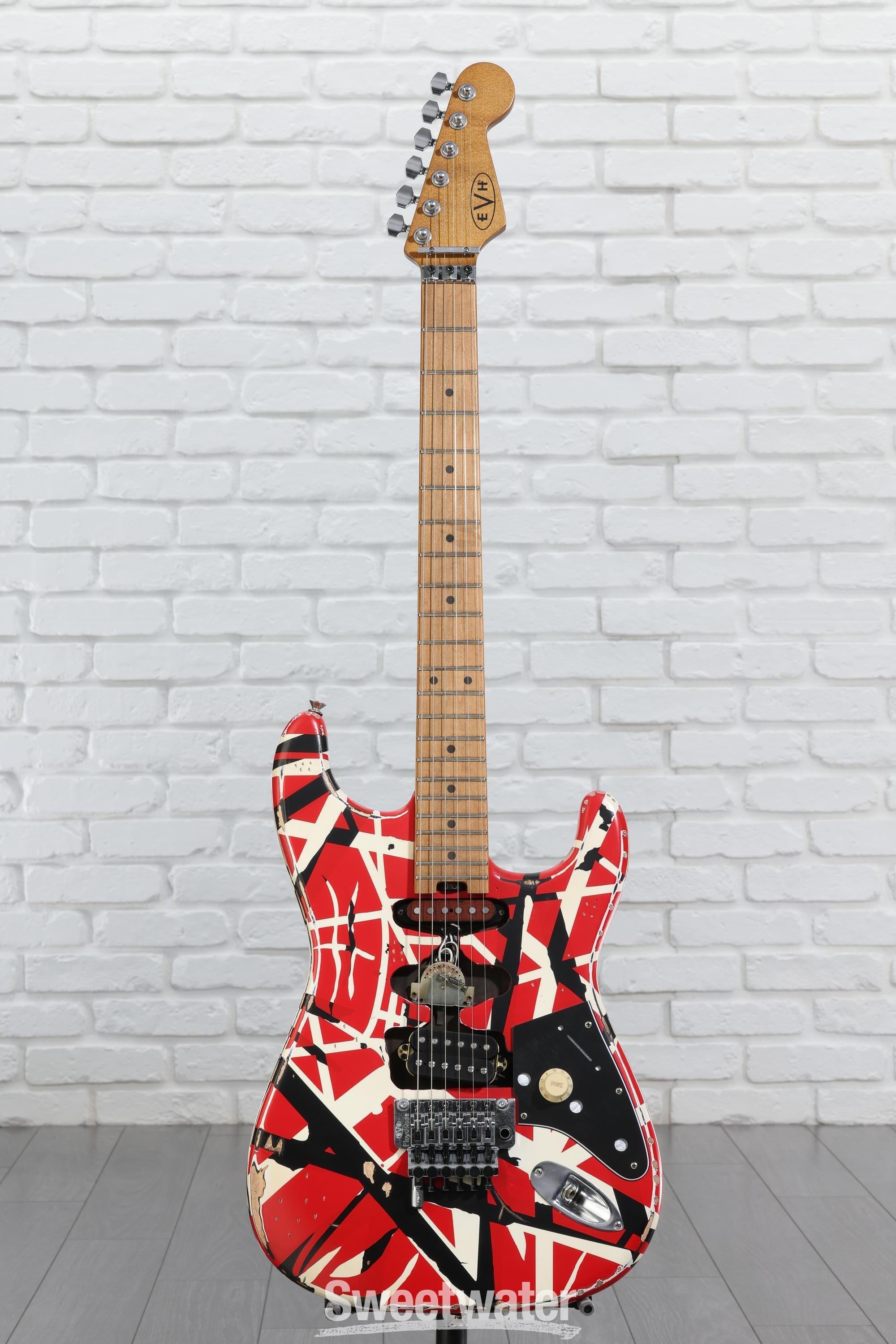 EVH Striped Series Frankenstein Relic - Red/Black/White