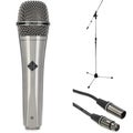 Photo of Telefunken M80 Supercardioid Dynamic Handheld Vocal Microphone with Stand and Cable - Satin Chrome