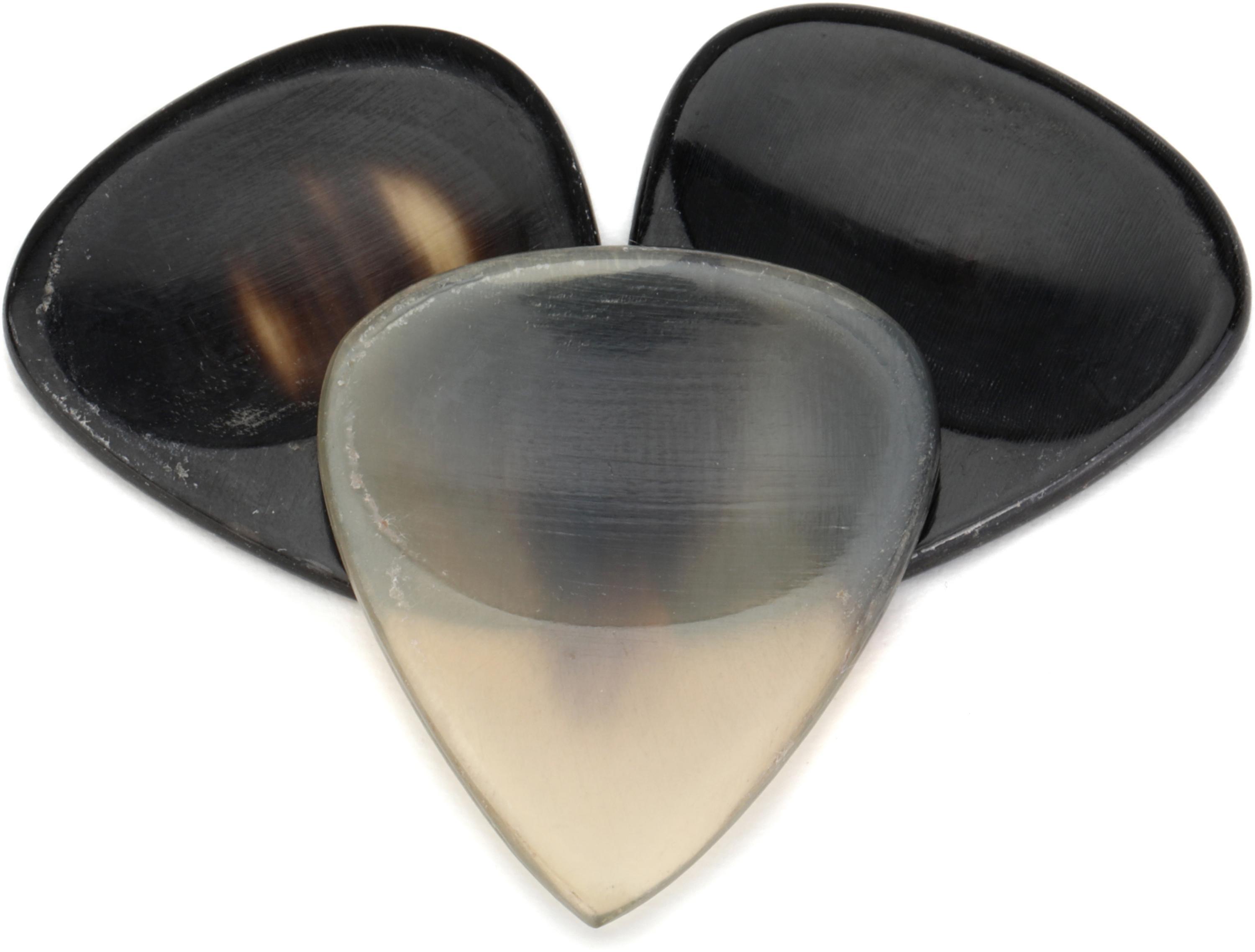 Photo of Clayton Exotics Horn Standard Guitar Picks - Brown/Amber, 3-pack