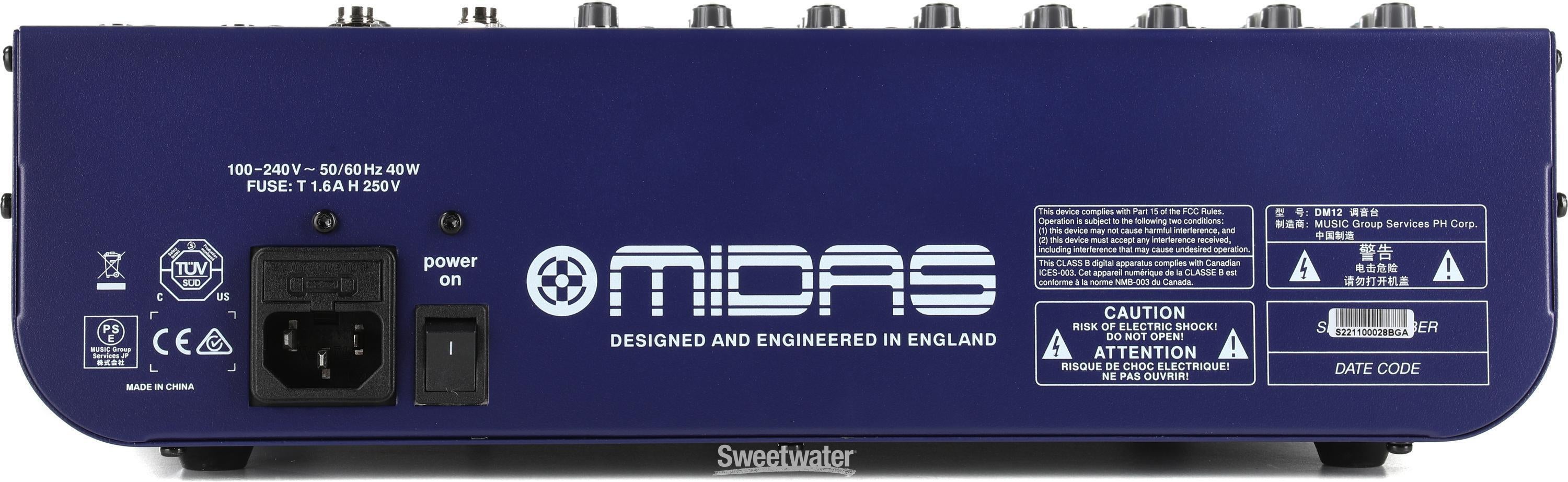 Midas DM12 12-channel Analog Mixer | Sweetwater