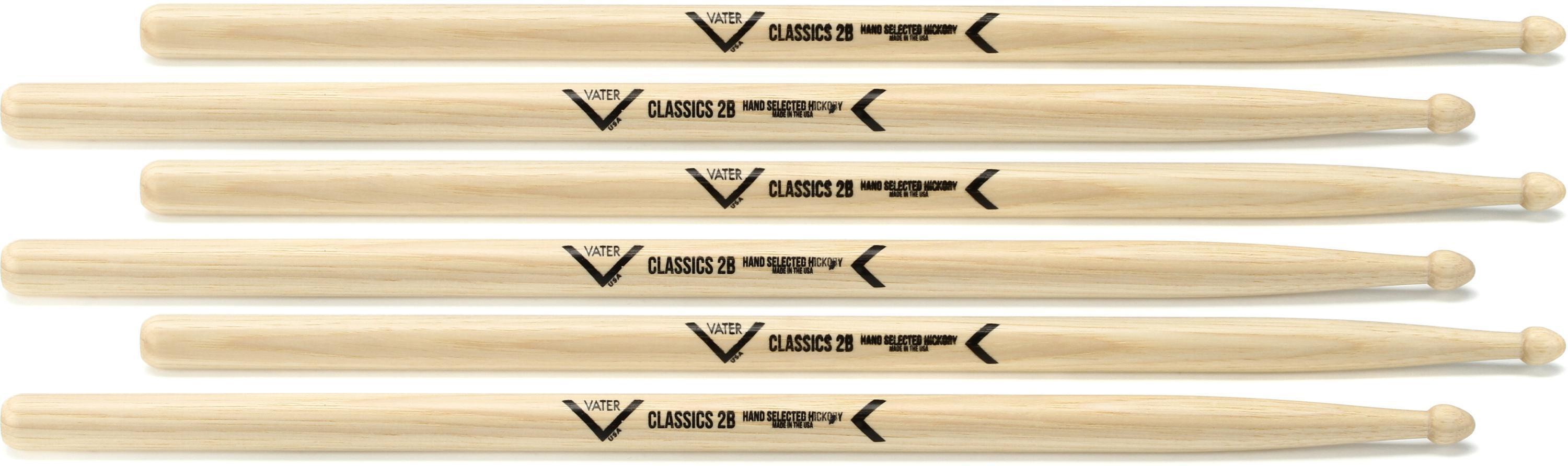 Photo of Vater Classics Drumsticks 3-pack - 2B - Wood Tip