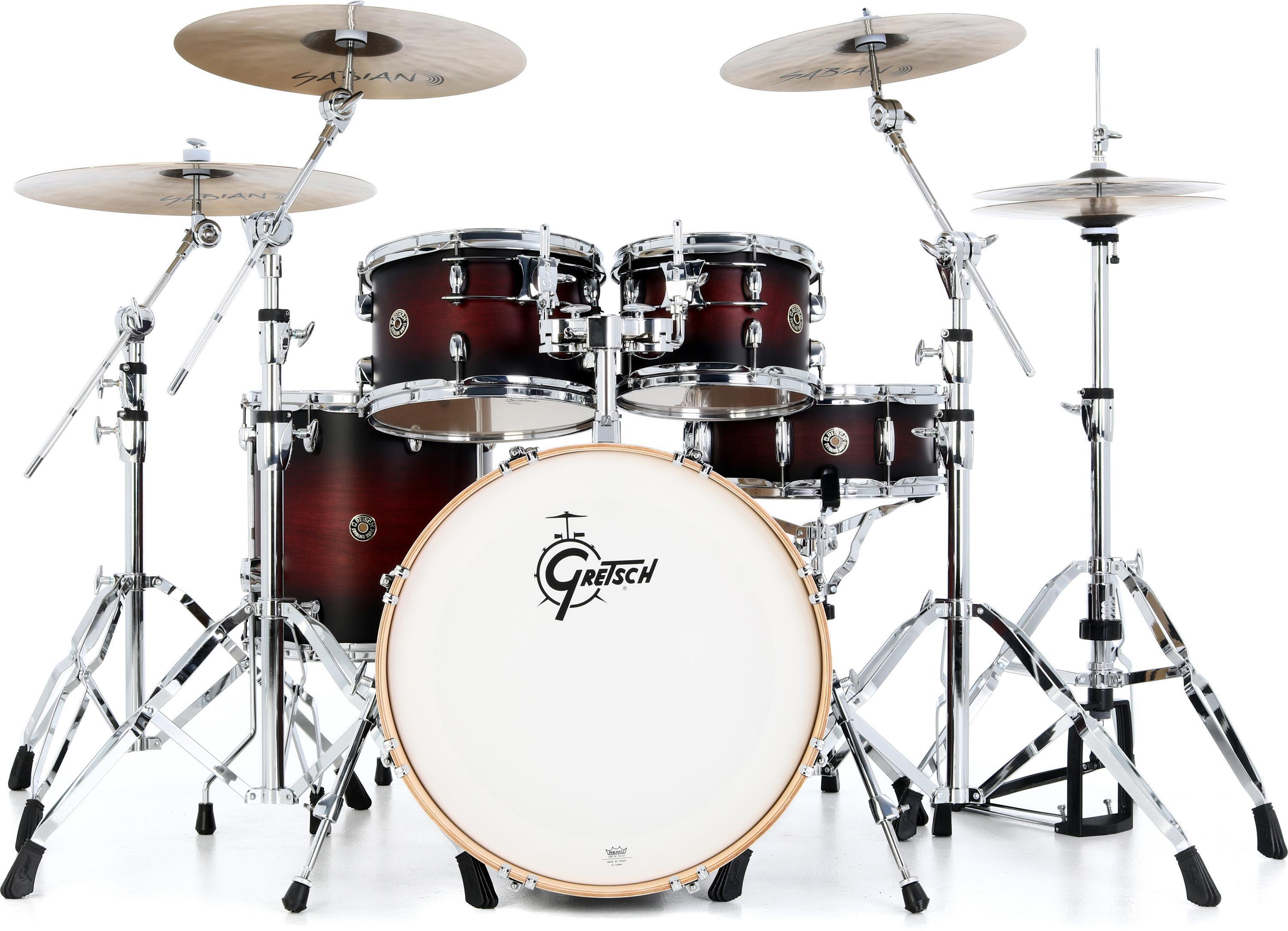 Photo of Gretsch Drums Catalina Maple 5-piece Shell Pack with Snare Drum - Satin Deep Cherry Burst