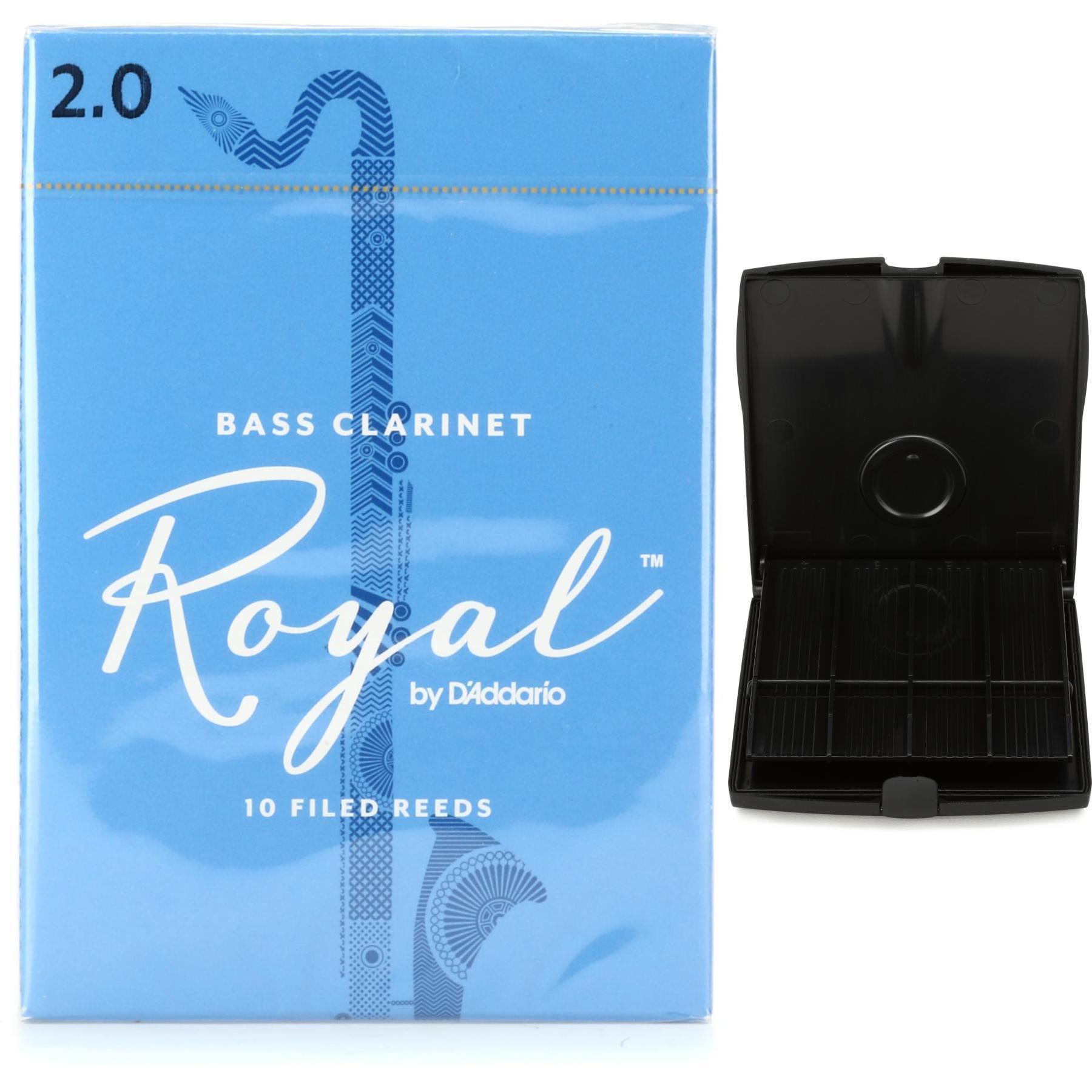 D'Addario Royal Bass Reed (10pack) with Reed Vitalizer Case