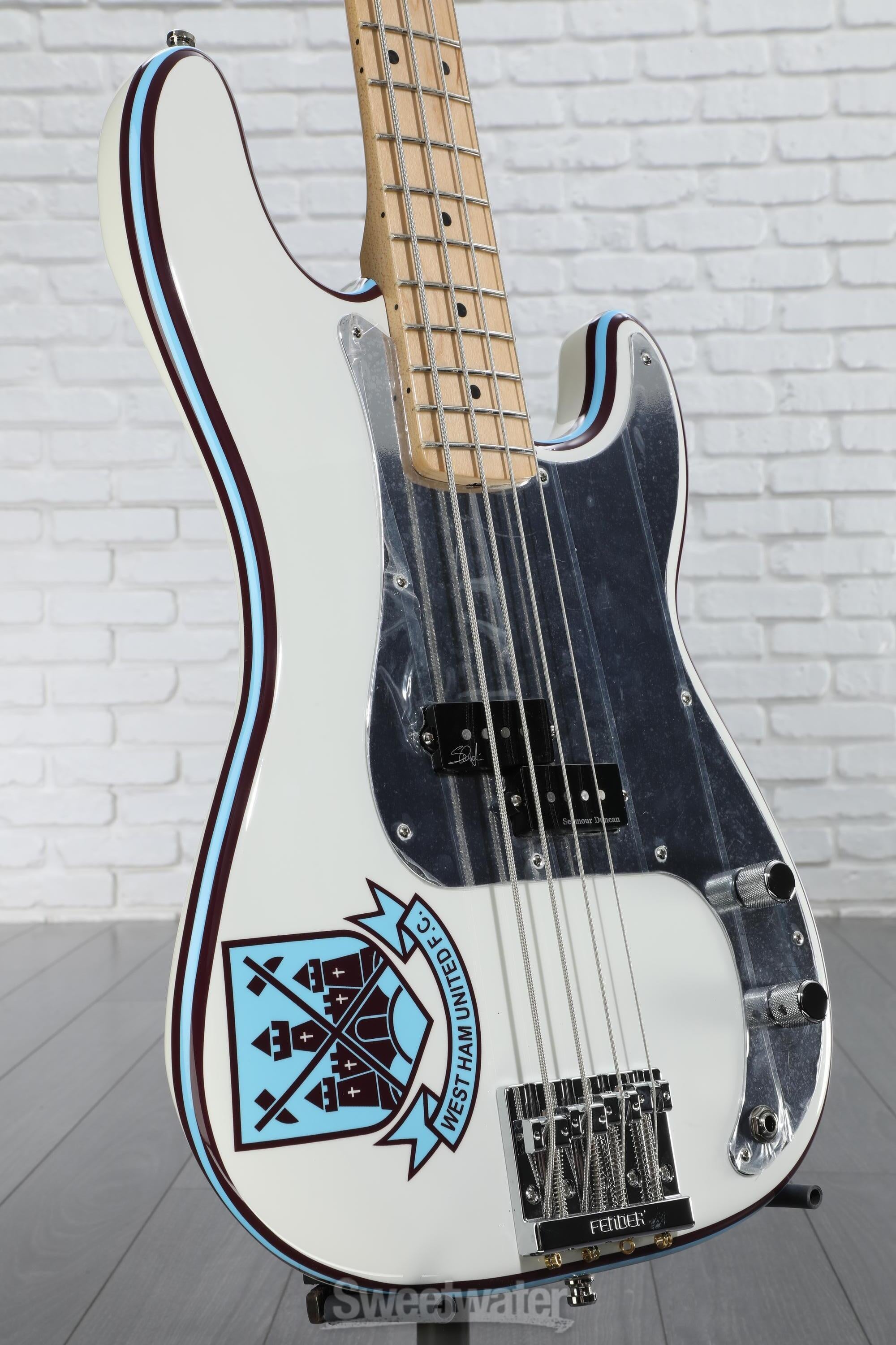 美品 FENDER Steve Harris Precision Bass Fender Steve Harris Precision Bass - Olympic White | Sweetwater