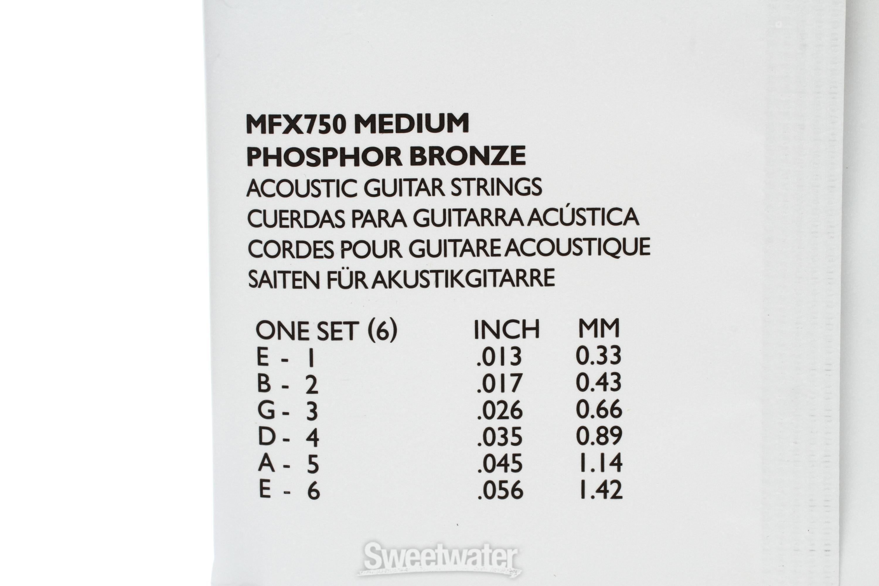 Martin MFX750 Flexible Core 92 8 Phosphor Bronze Medium Acoustic