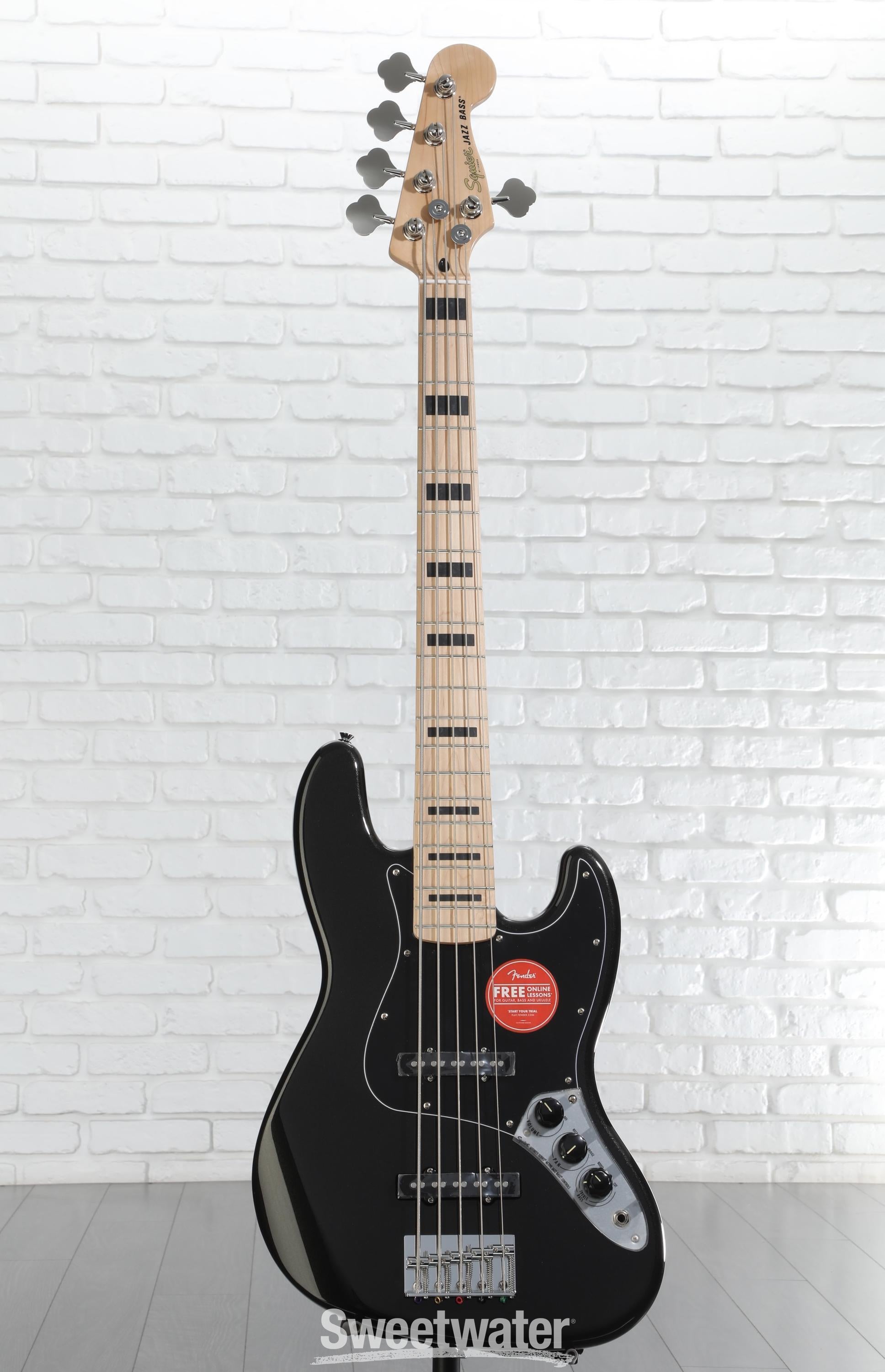 Squier Affinity Series Active Jazz Bass V - Black | Sweetwater
