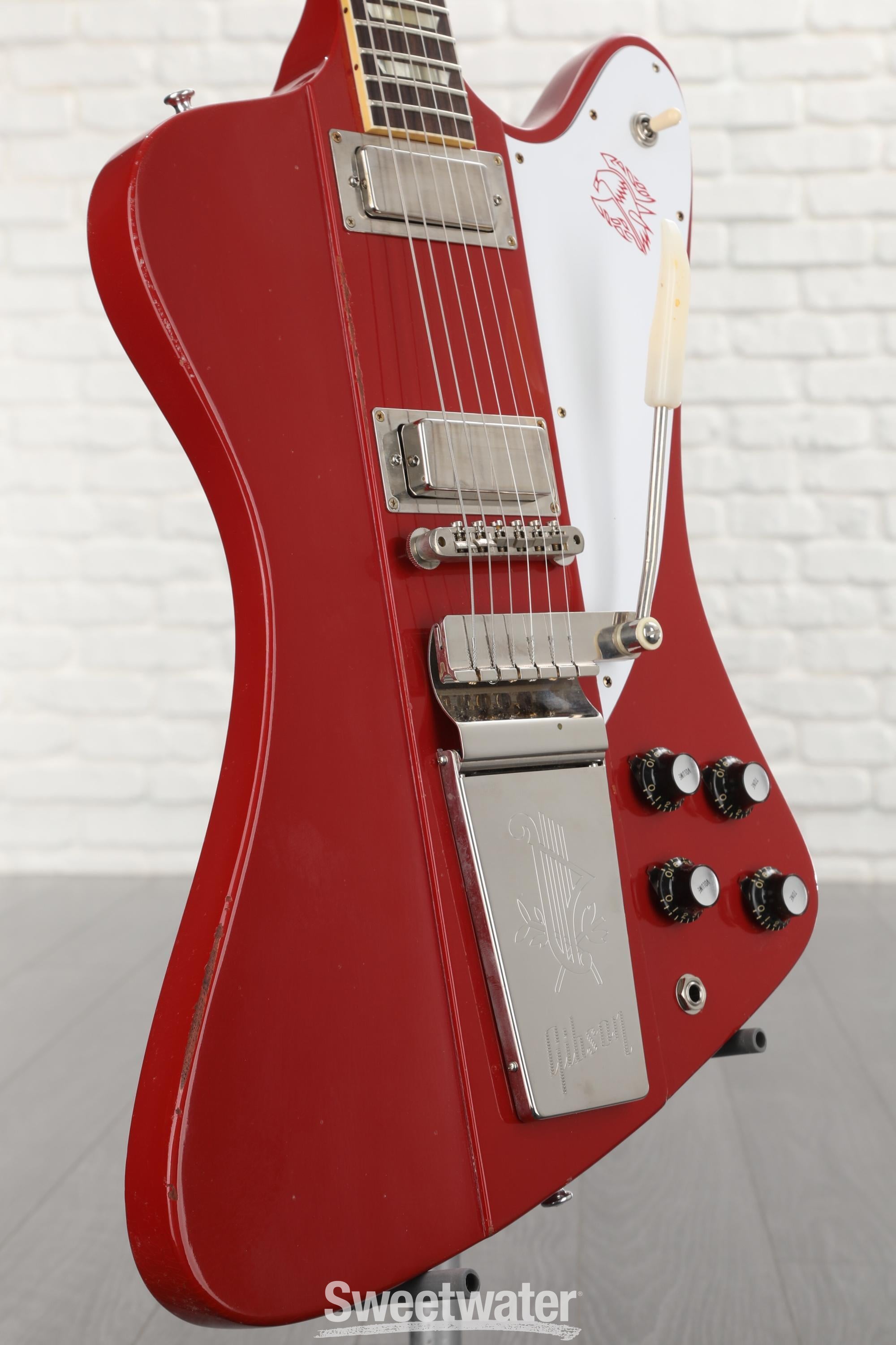 Gibson Custom 1963 Firebird V w/ Maestro Vibrola Electric Guitar - Murphy  Lab Light Aged Cardinal Red