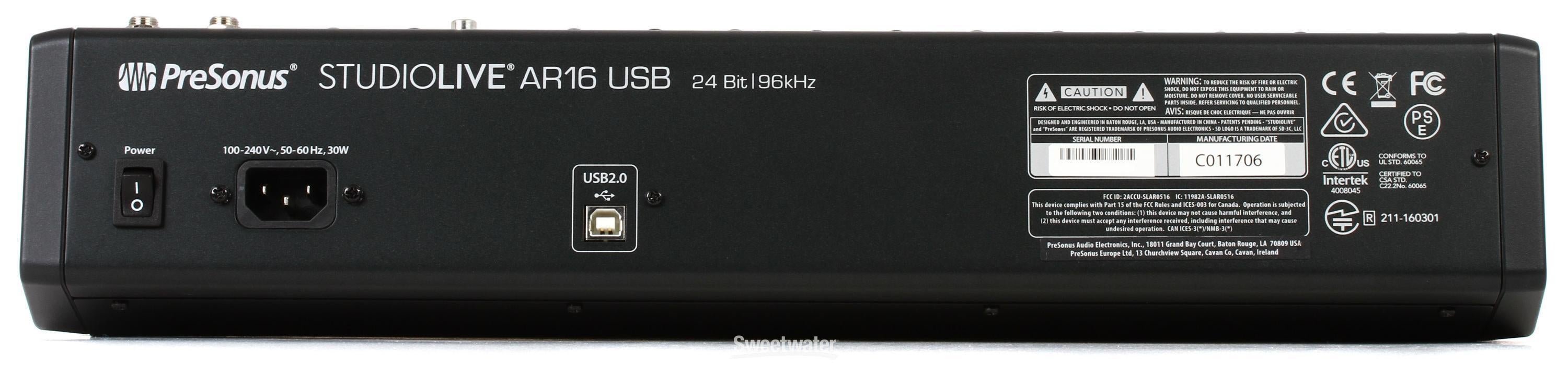 PreSonus StudioLive AR16 USB Mixer and Audio Interface with PreSonus StudioLive AR16 USB Mixer and Audio Interface with