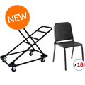 Photo of National Public Seating 8210 Melody Music Chair (18 Pack) with Dolly - 17.5 inches, Black