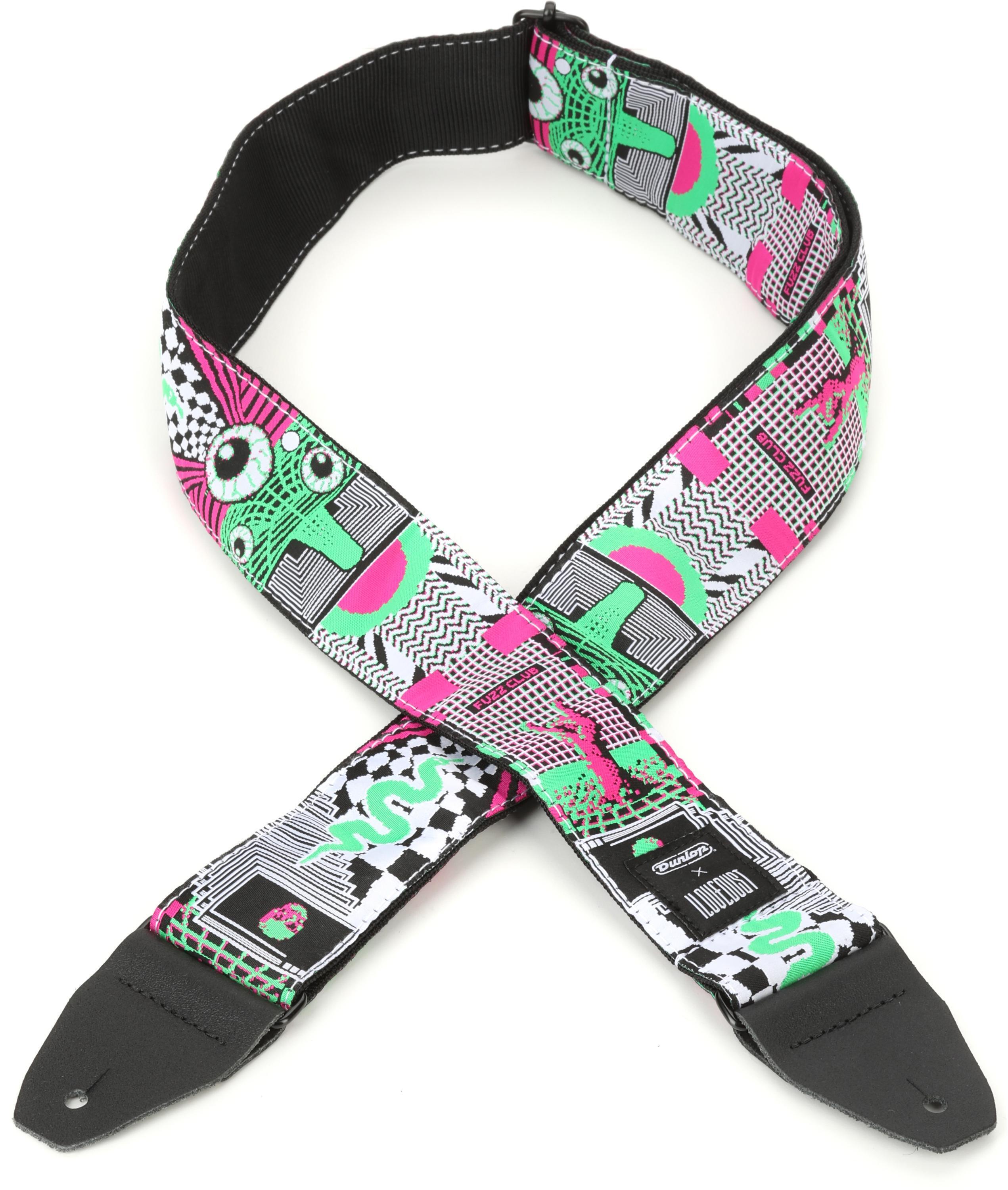 Photo of Dunlop ILOVEDUST Jacquard Guitar Strap - Mnemonic Fuzz