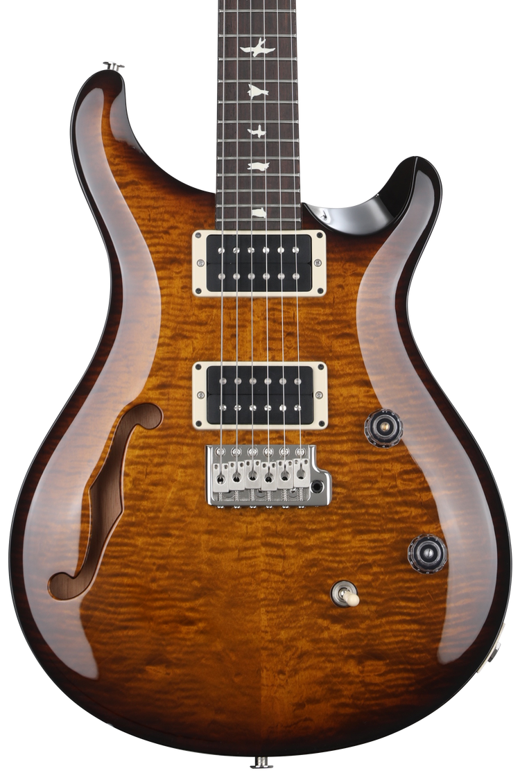 PRS CE 24 Semi-Hollow Electric Guitar - Black Amber | Sweetwater