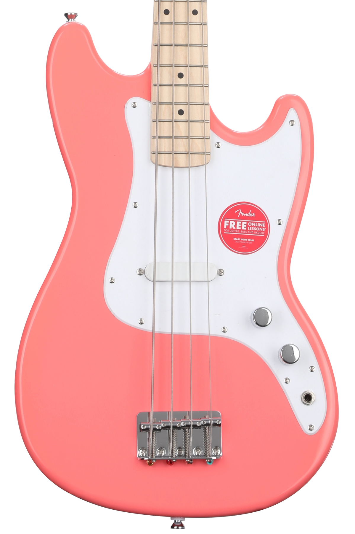 Squier Sonic Bronco Bass - Tahitian Coral with Maple Fingerboard