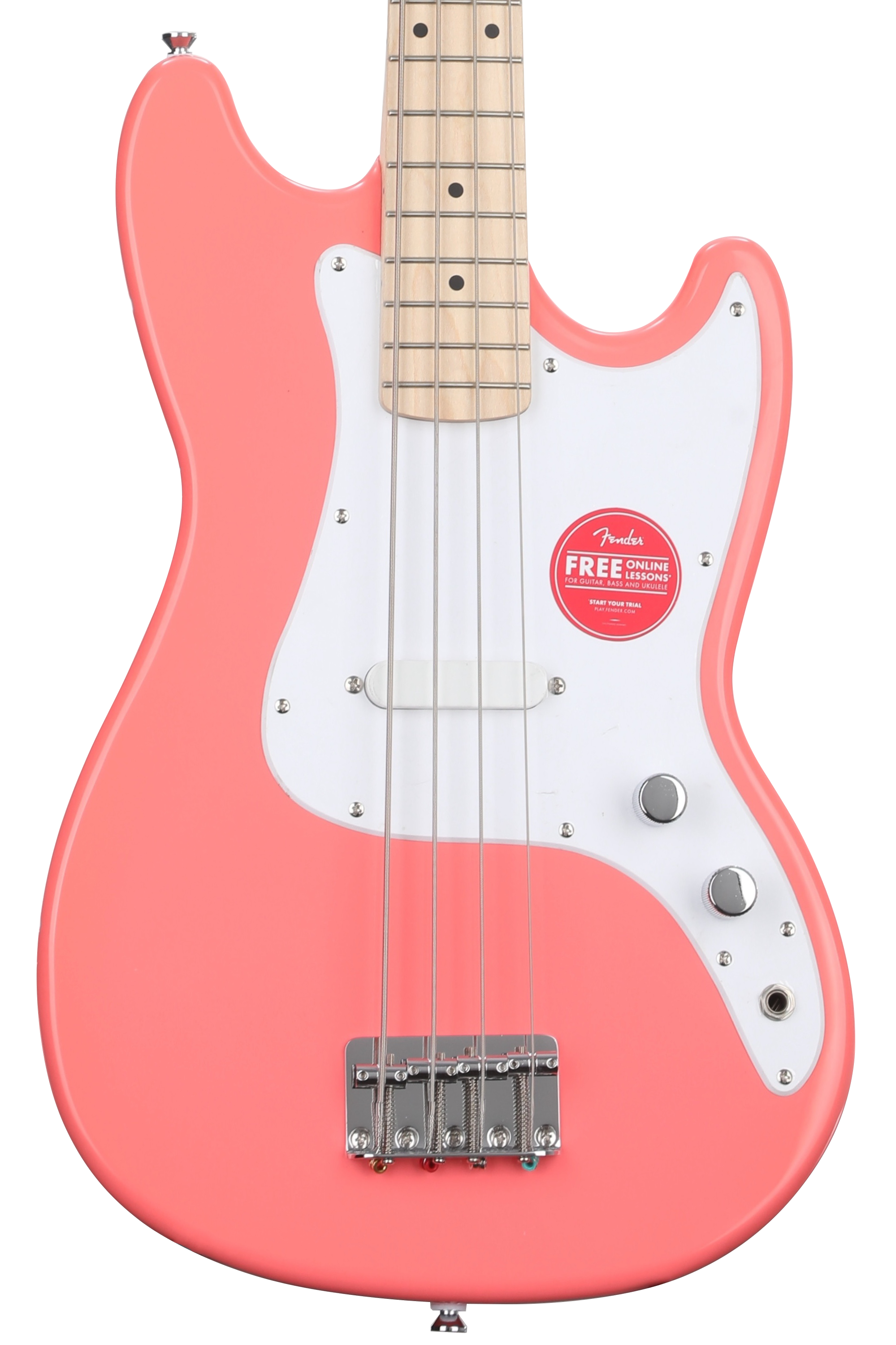 Squier Sonic Bronco Bass - Tahitian Coral with Maple Fingerboard